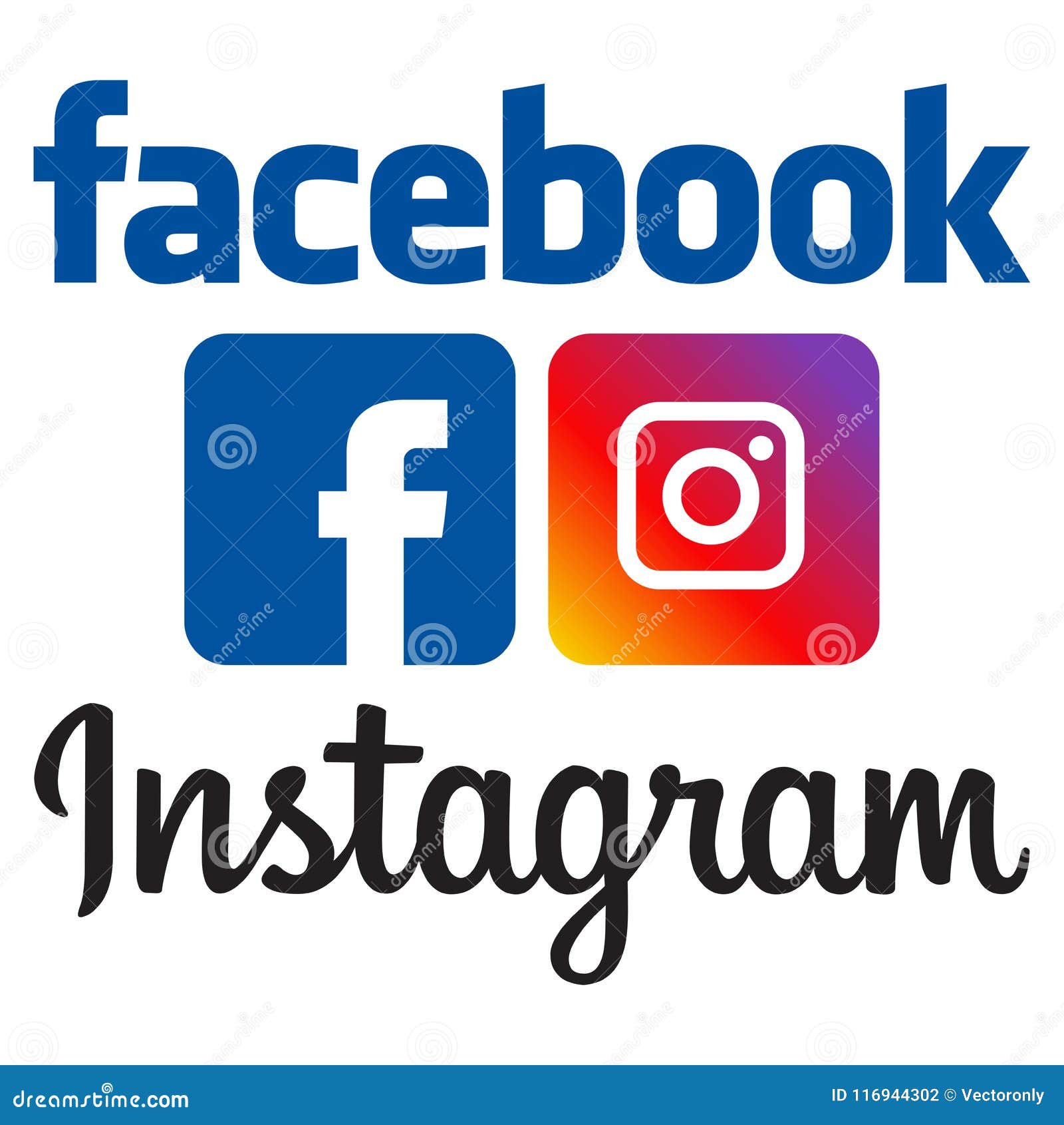 Facebook Instagram Logo Stock Illustrations 3 379 Facebook Instagram Logo Stock Illustrations Vectors Clipart Dreamstime