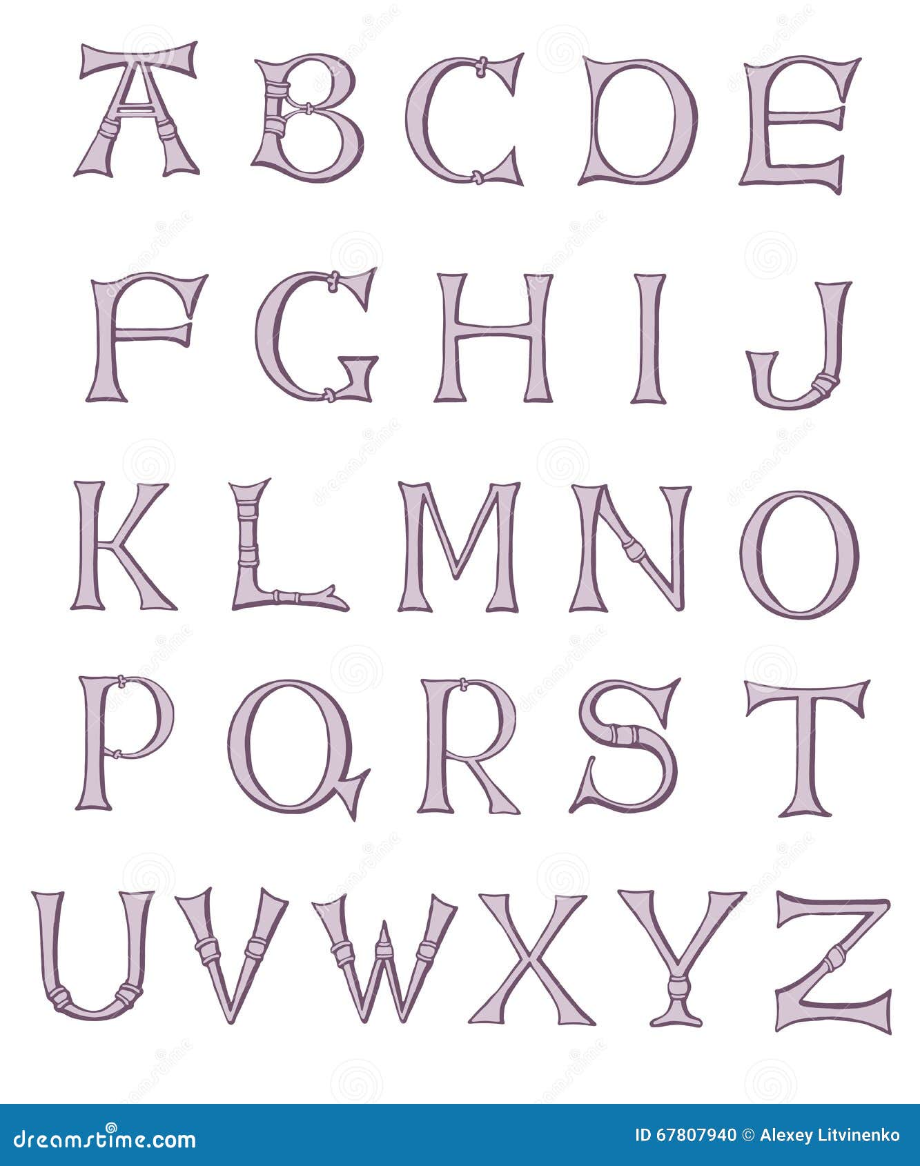 Vector Illustration of an Old Fashioned Alphabet. Stock Vector