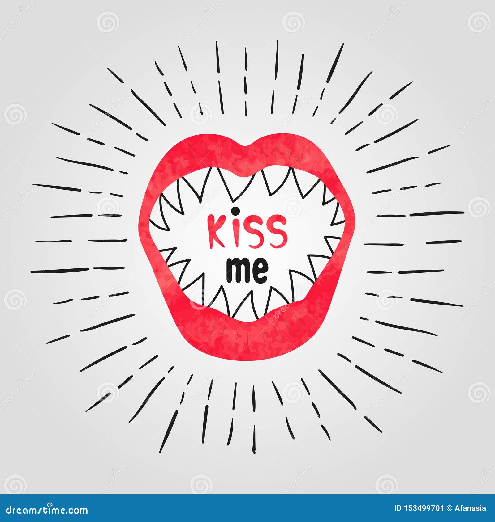 Vector Illustration of Open Mouth with Teeth. Stock Vector Illustration of message, mouth