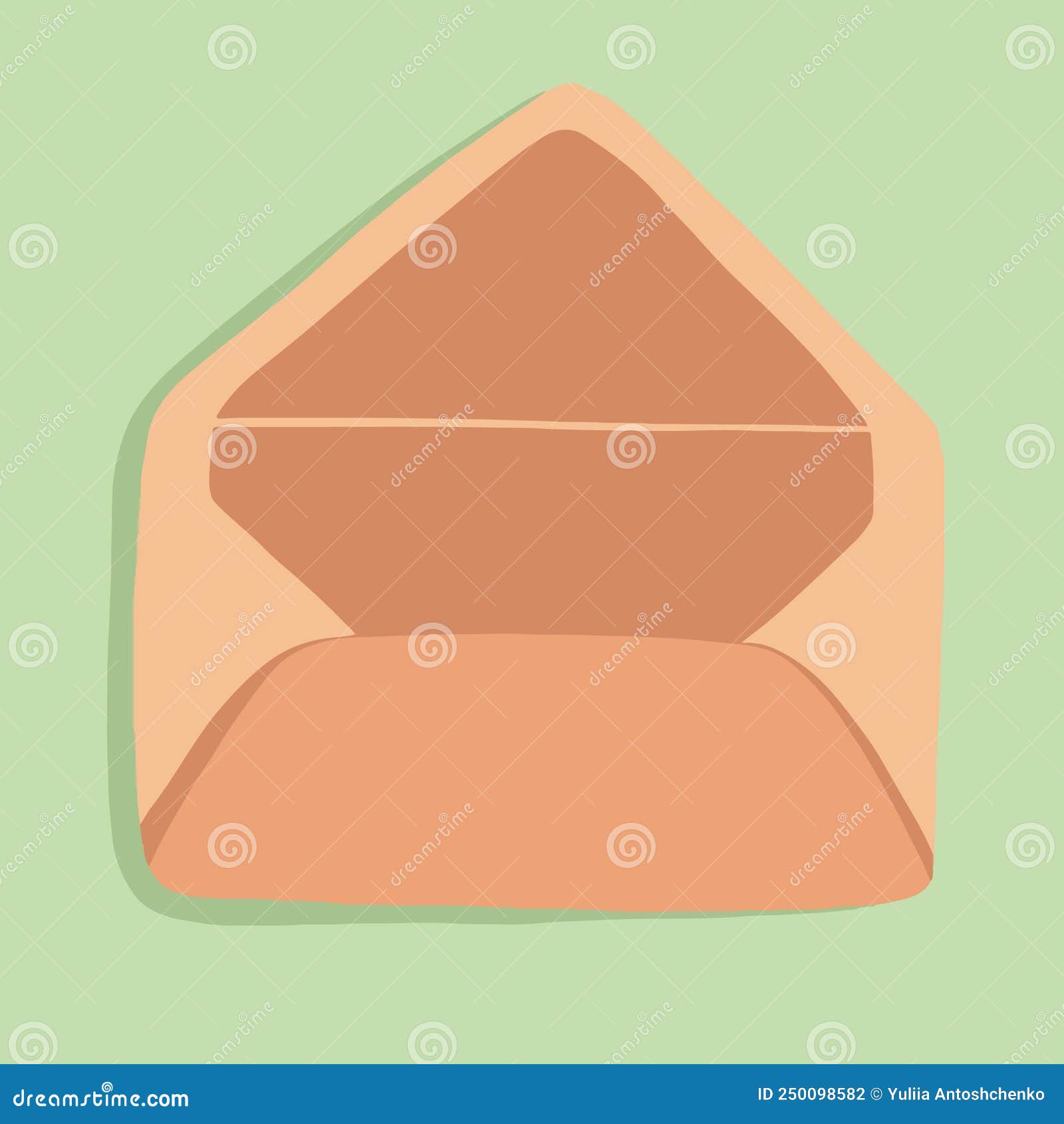 Illustration of an Open Orange Envelope. Stock Vector Illustration of