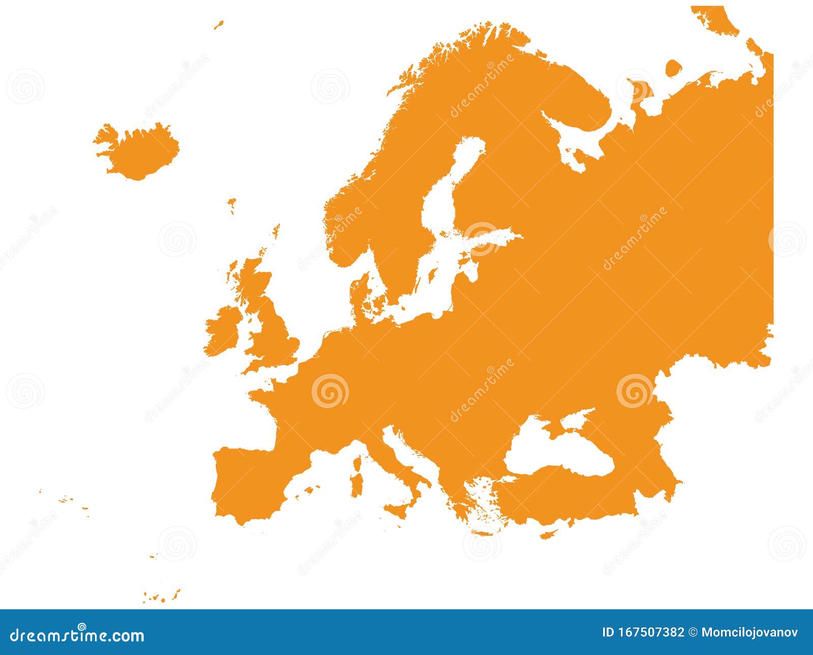 Orange Map Of Europe Stock Vector Illustration Of Europe 167507382