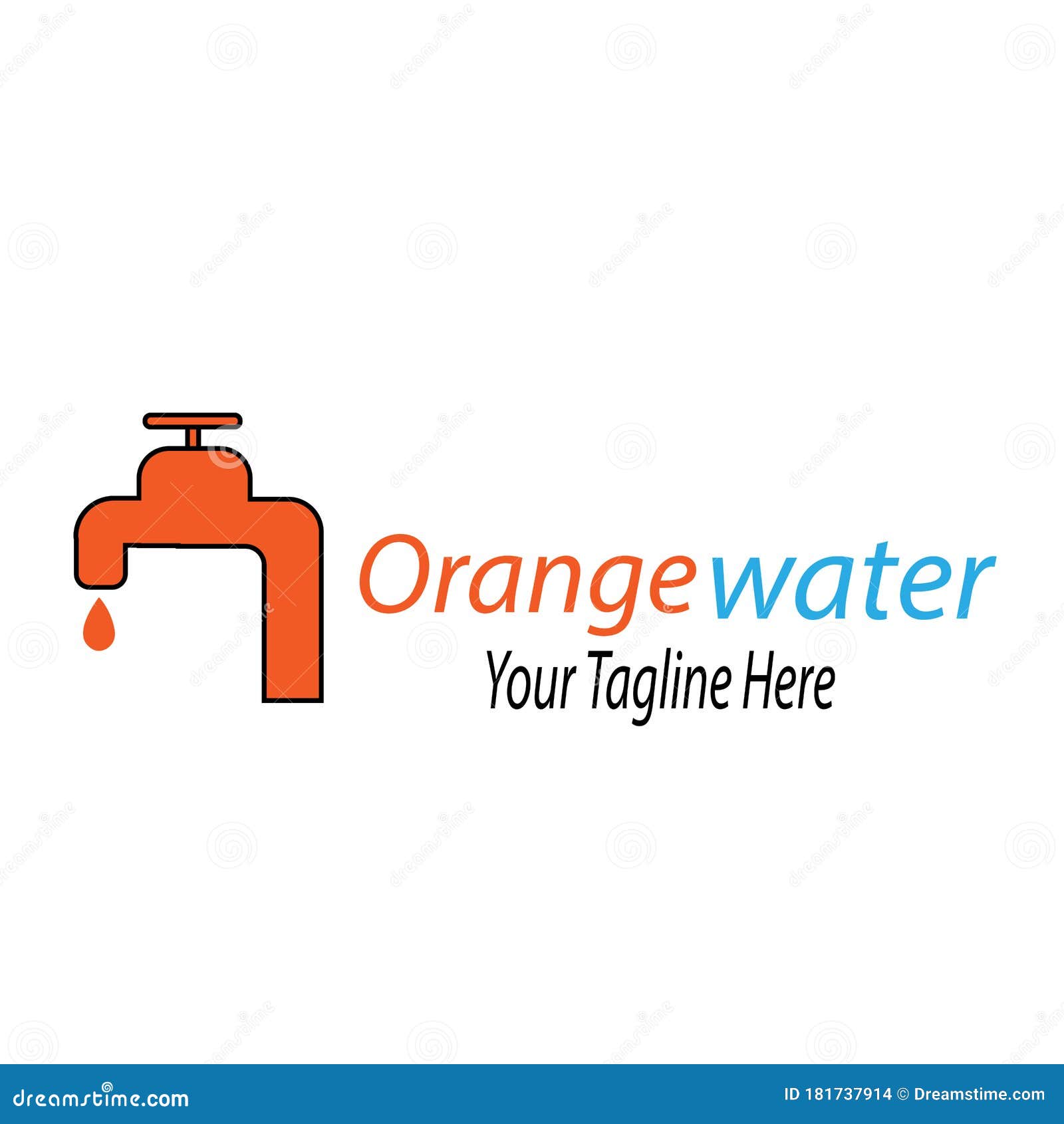 Orange Water Logo stock vector. Illustration of label 181737914
