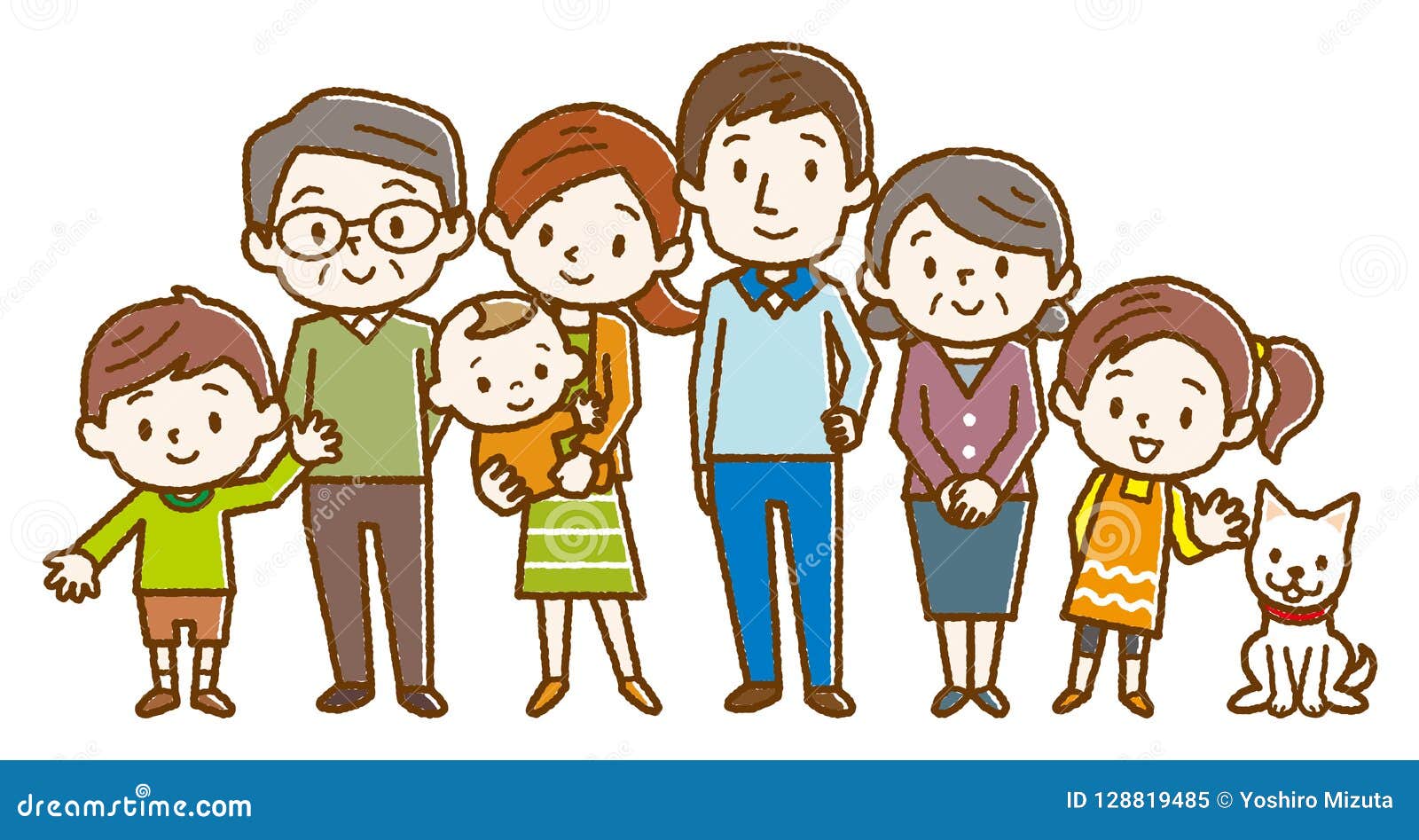 Big Happy Family. Vector Illustration. Stock Vector - Illustration of
