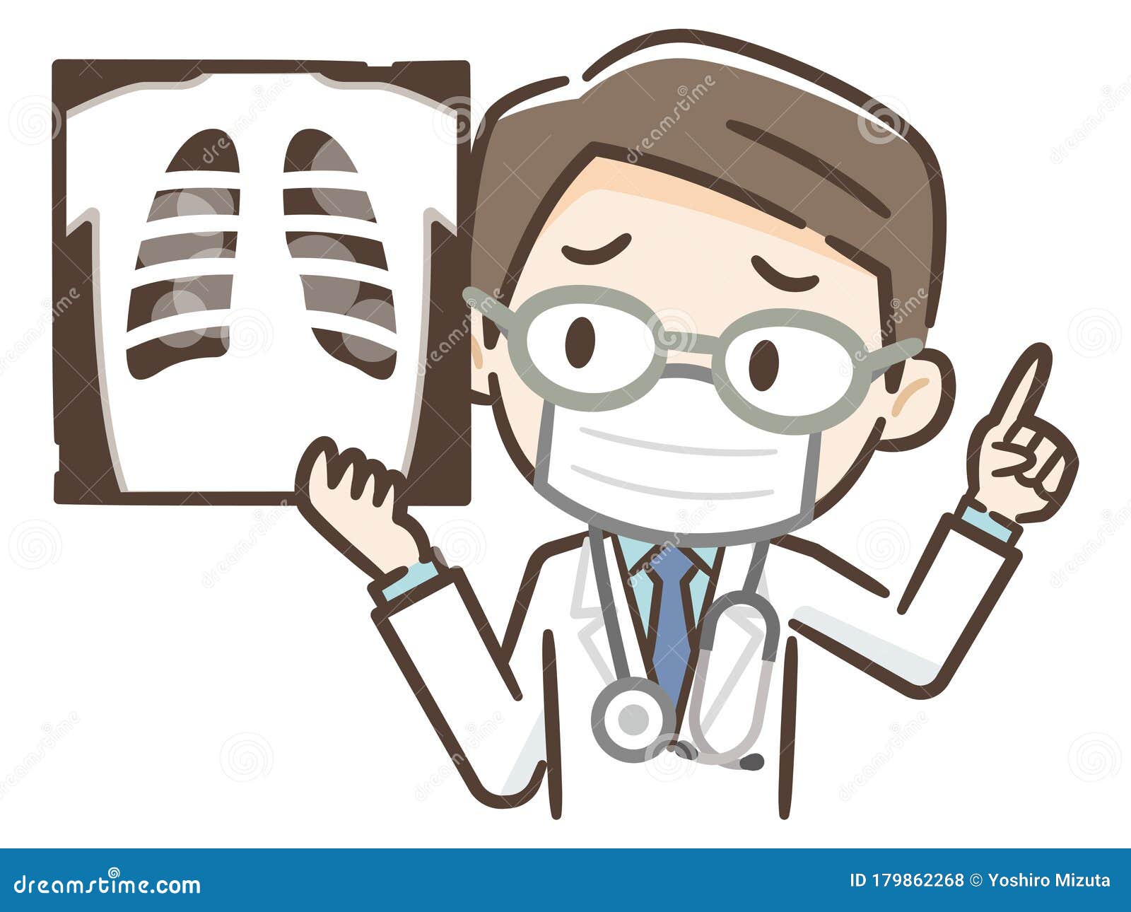 Doctor Examining Chest X-ray Film of Patient at Hospital Stock Vector -  Illustration of pneumonia, examination: 179862268