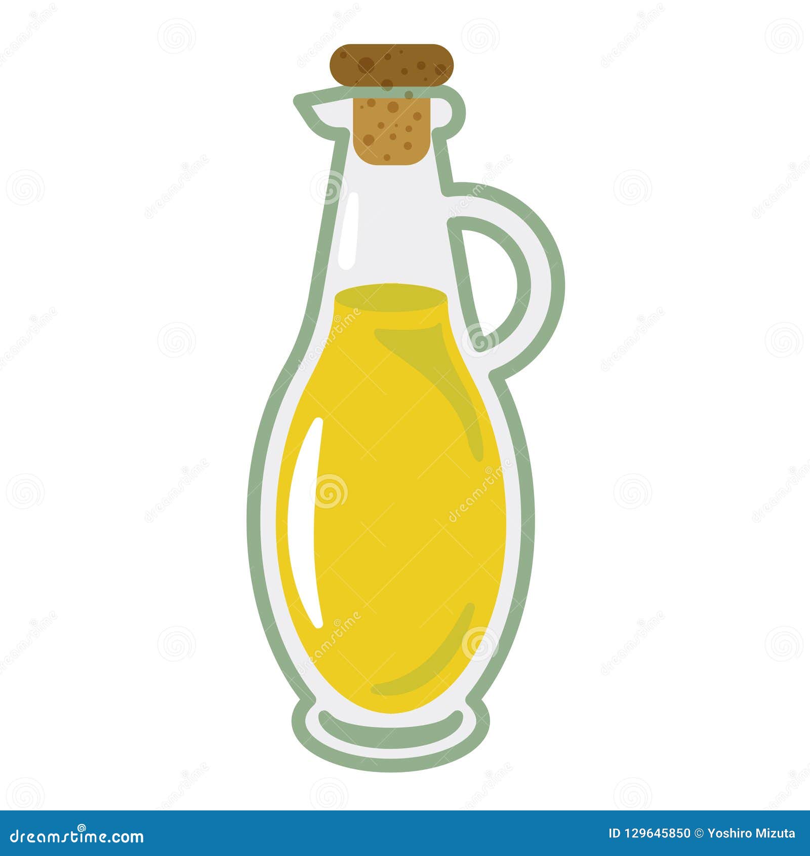 Olive Oil In A Bottle On White Stock Vector Illustration
