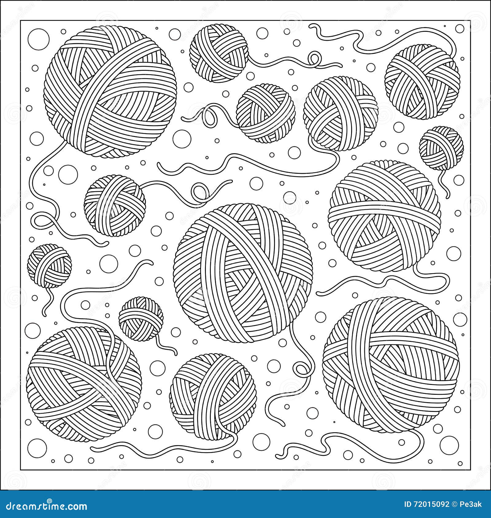 Download Vector Illustration Outline Drawing Yarn Balls Stock ...
