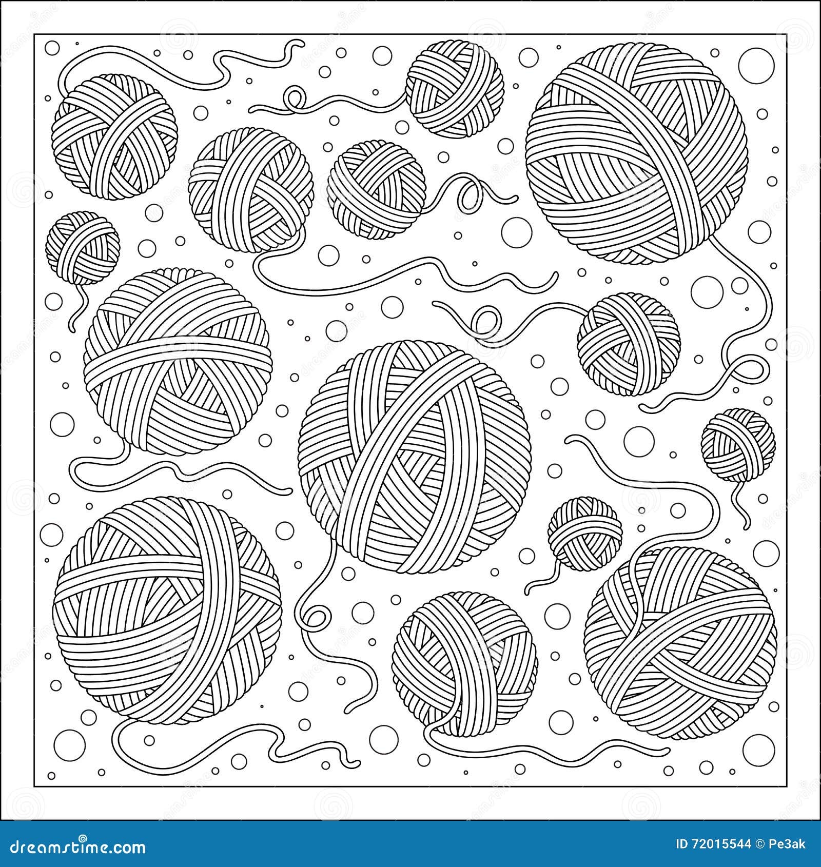 Download Vector Illustration Outline Drawing Yarn Balls Stock ...