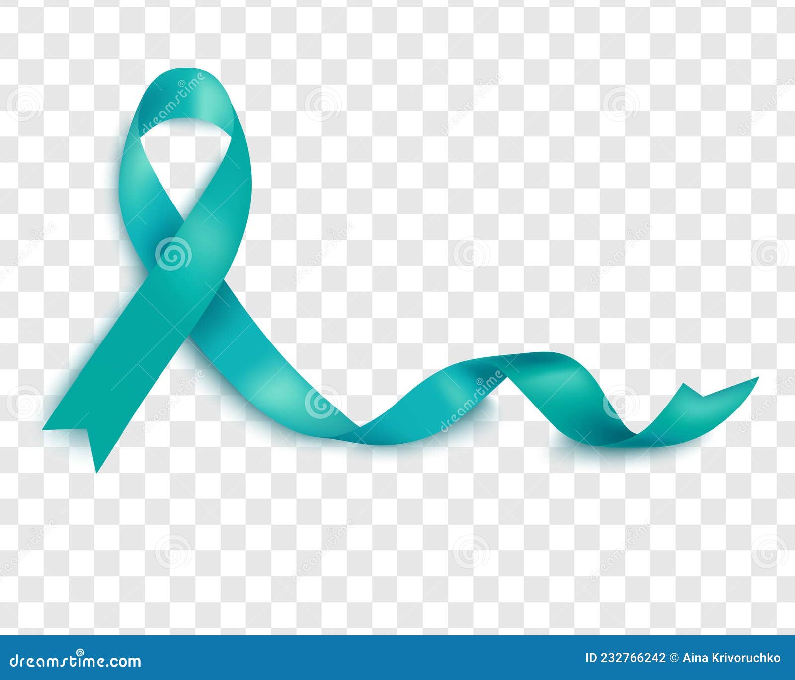 Vector Illustration of Ovarian Cancer Awareness Tapes Isolated on