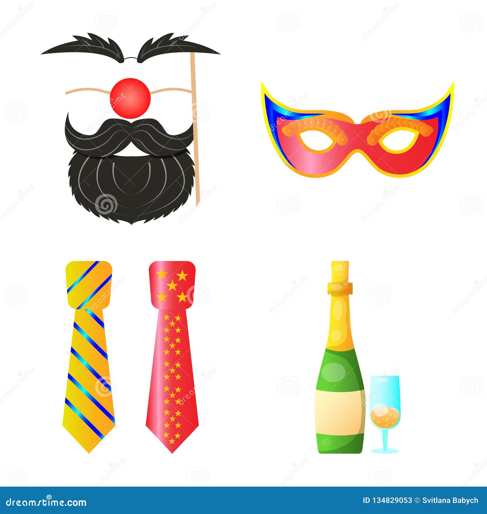 Vector Illustration of Party and Birthday Symbol. Set of Party and ...