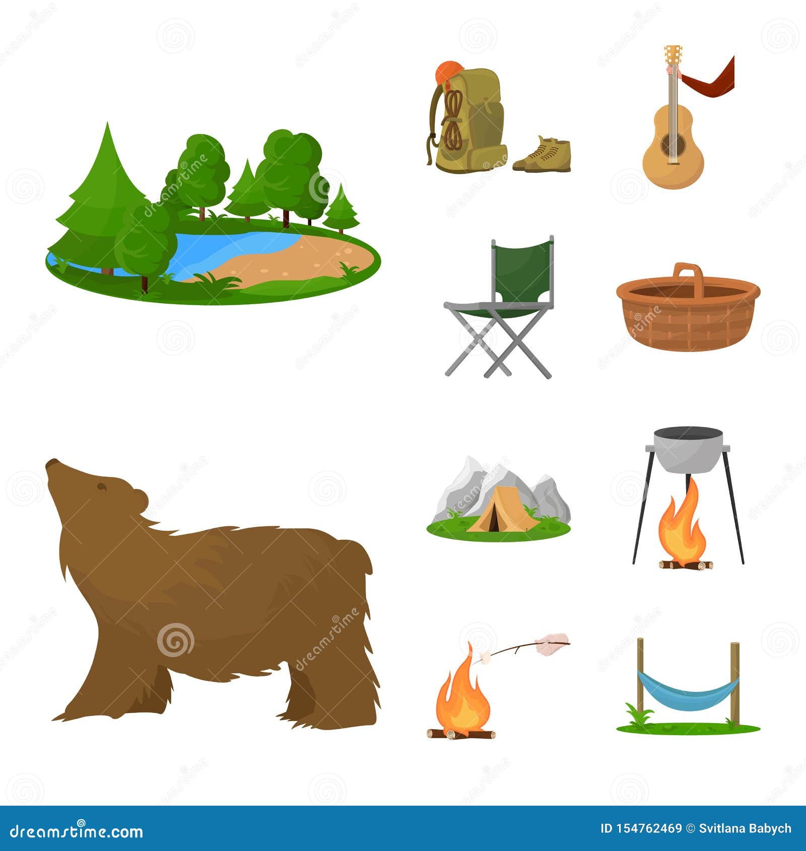   of picnic and adventure . set of picnic and nature  icon for stock.