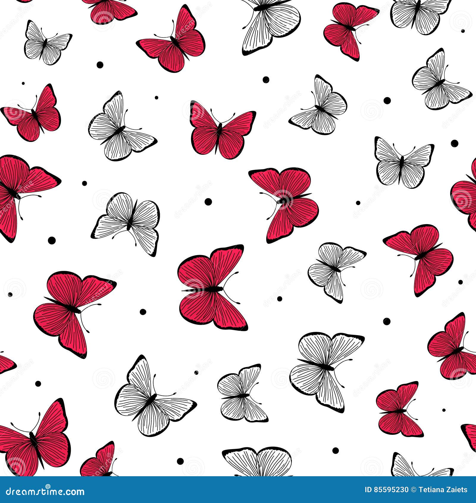 Vector Illustration Of Pink, Black And White Romantic ...