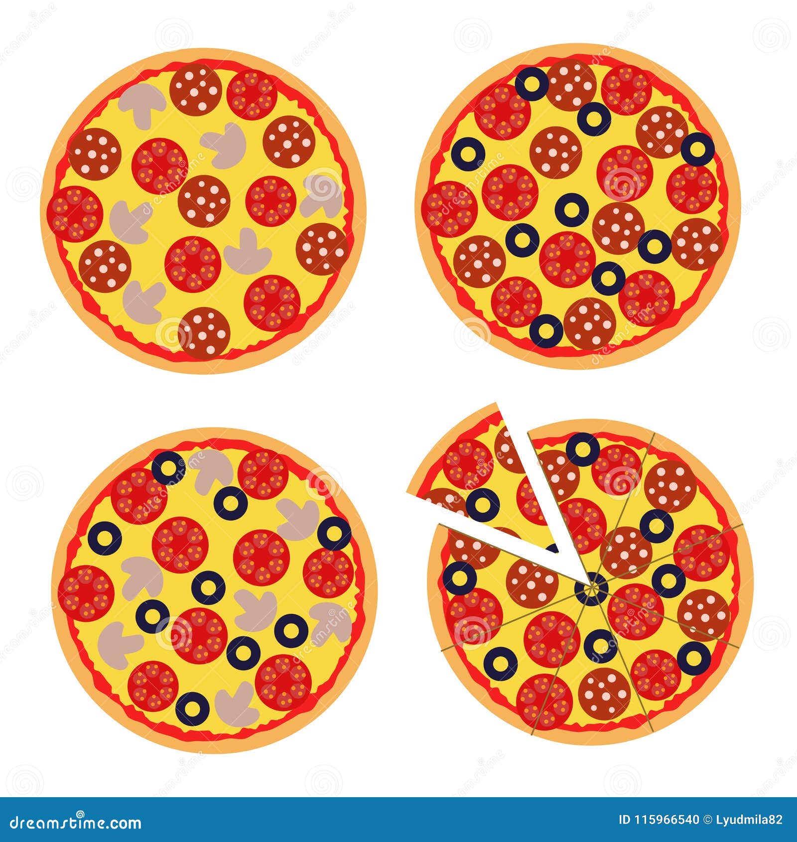 Vector Illustration of a Pizza To Decorations, Banners, Websites Stock ...