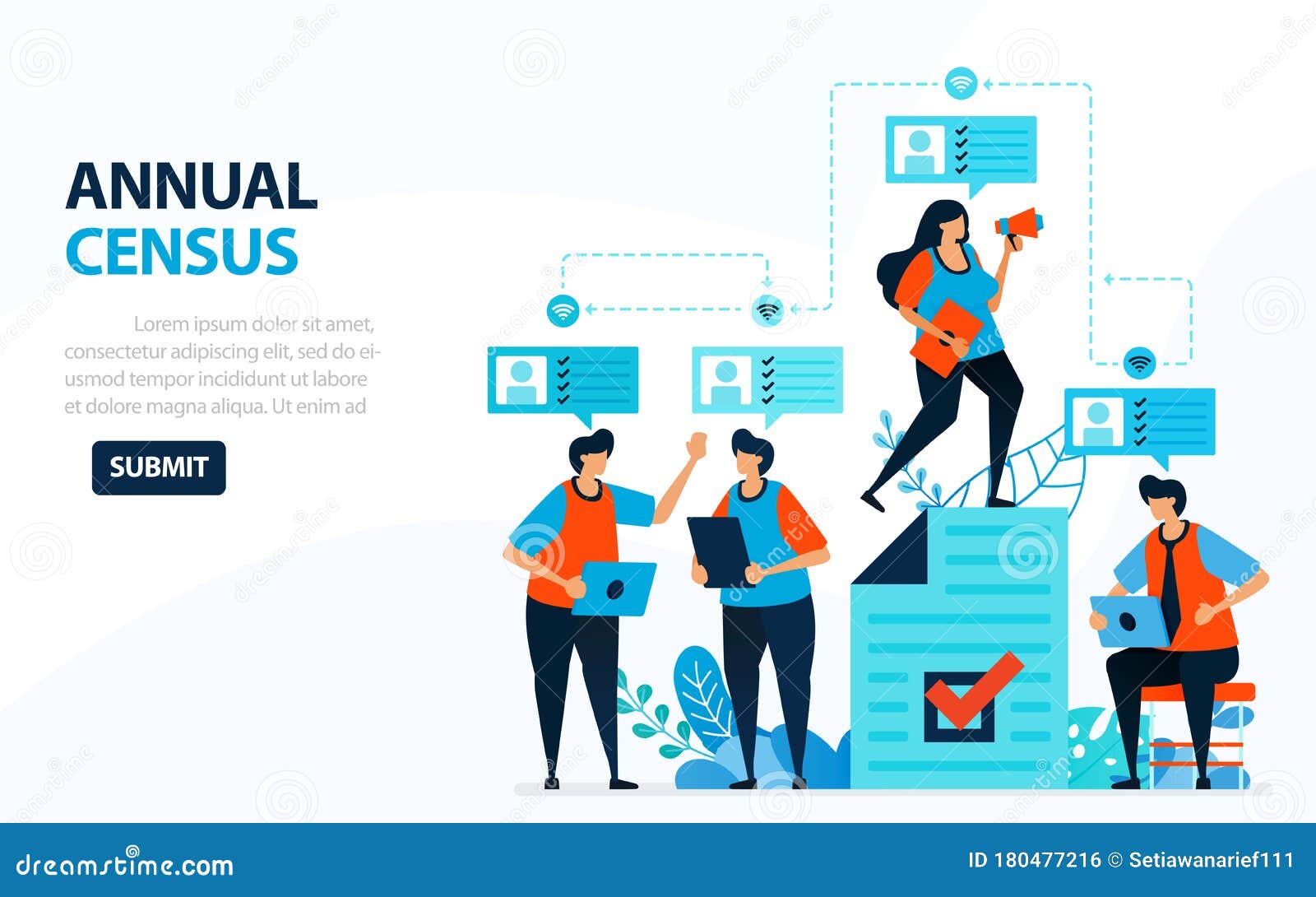 Vector Illustration For 2020 Population Census Digital Concept With Survey And Check Can Use For Landing Page Template Web Stock Vector Illustration Of Feedback Check 180477216