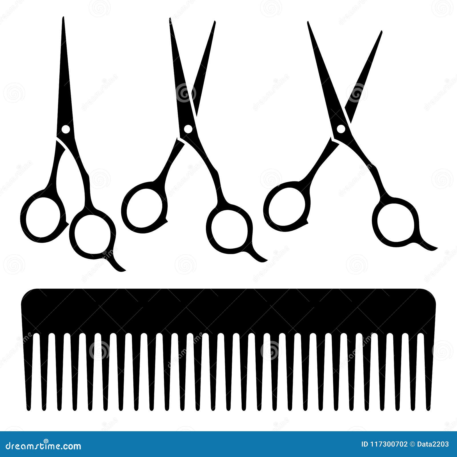 professional set scissors with comb