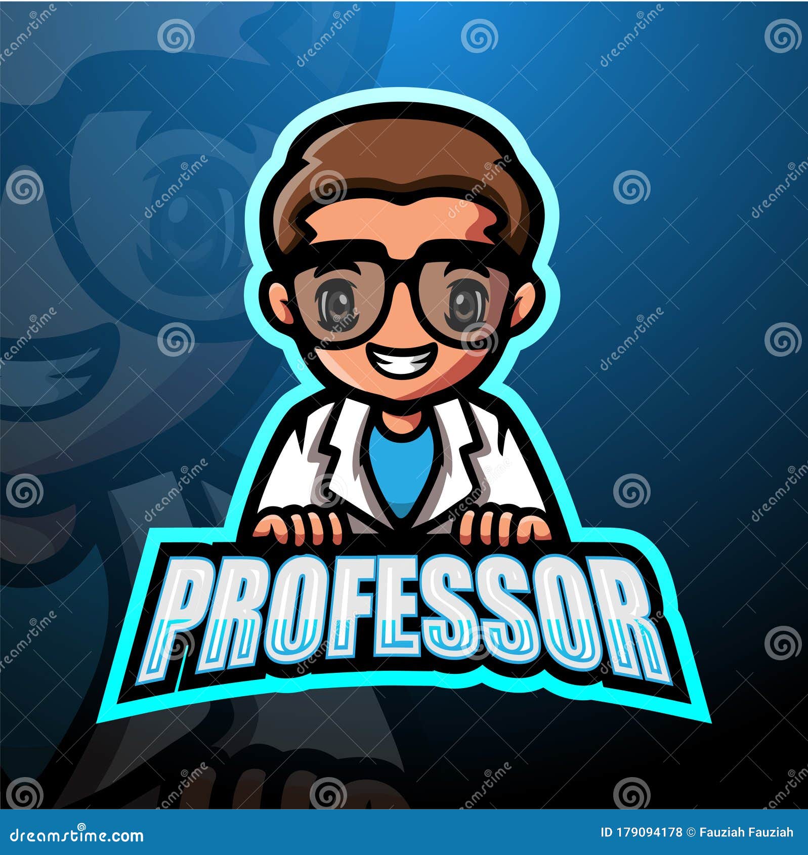 Professor Mascot Esport Logo Design Vector Illustration | CartoonDealer