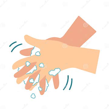 A Vector Illustration of Proper Hand Washing Procedures, Step 5, Wash ...