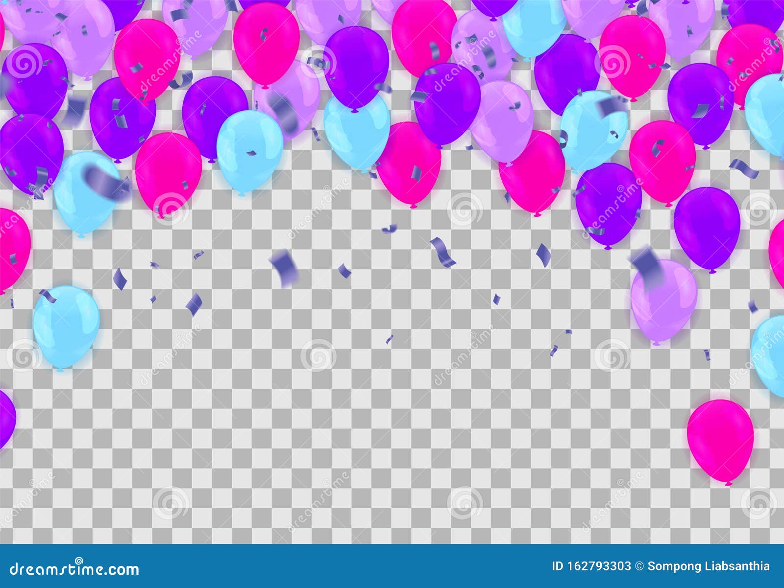 Vector Illustration of Purple Balloons Stock Vector - Illustration of