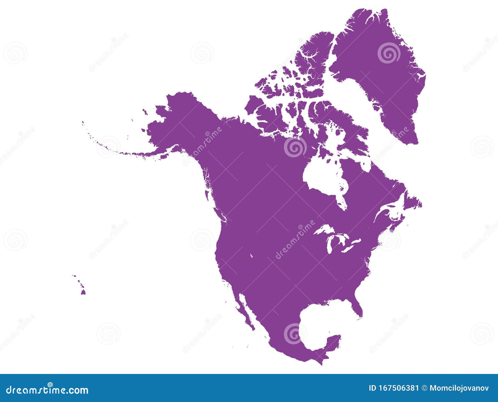 Purple Map of North America Stock Vector - Illustration of north, state
