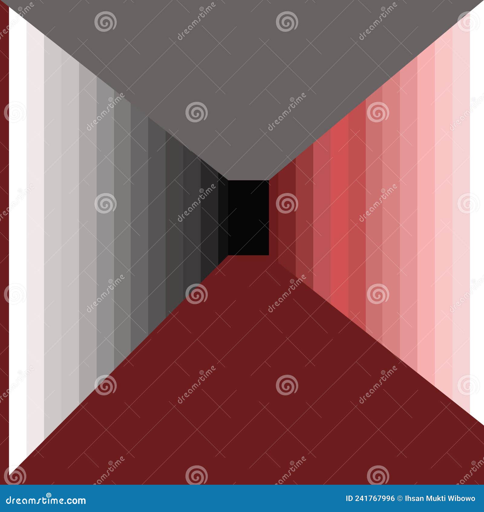 Vector Illustration of a Red Carpet in a Room with Color Grading. Stock