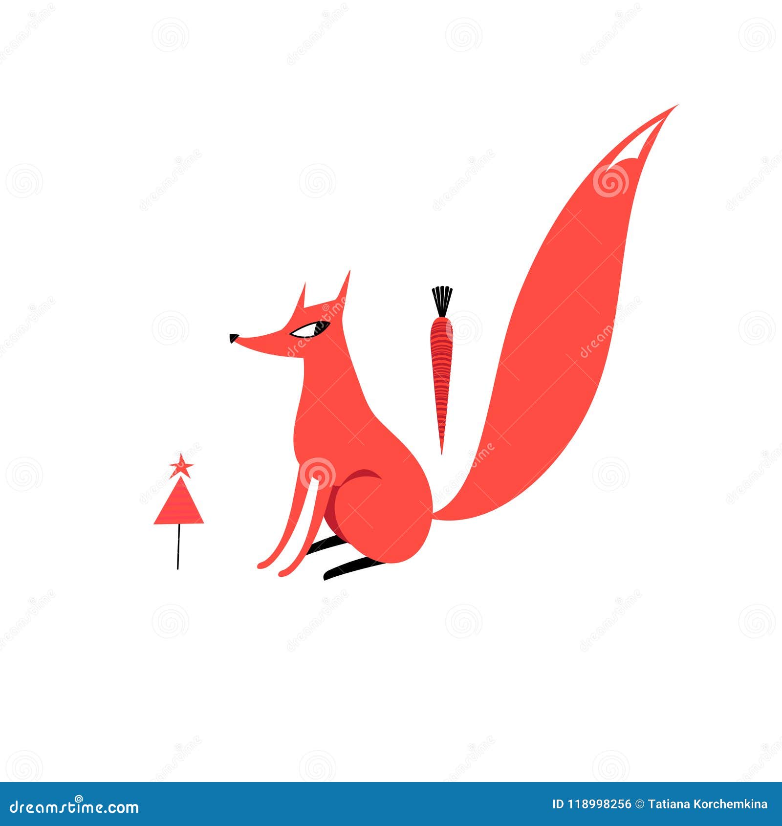 Vector Illustration of a Red Fox Stock Vector - Illustration of winter