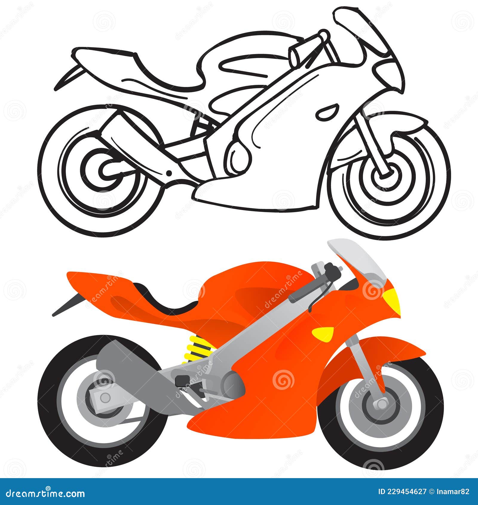 ilustração colorida de clipart de desenho de motocicleta 6458309 Vetor no  Vecteezy