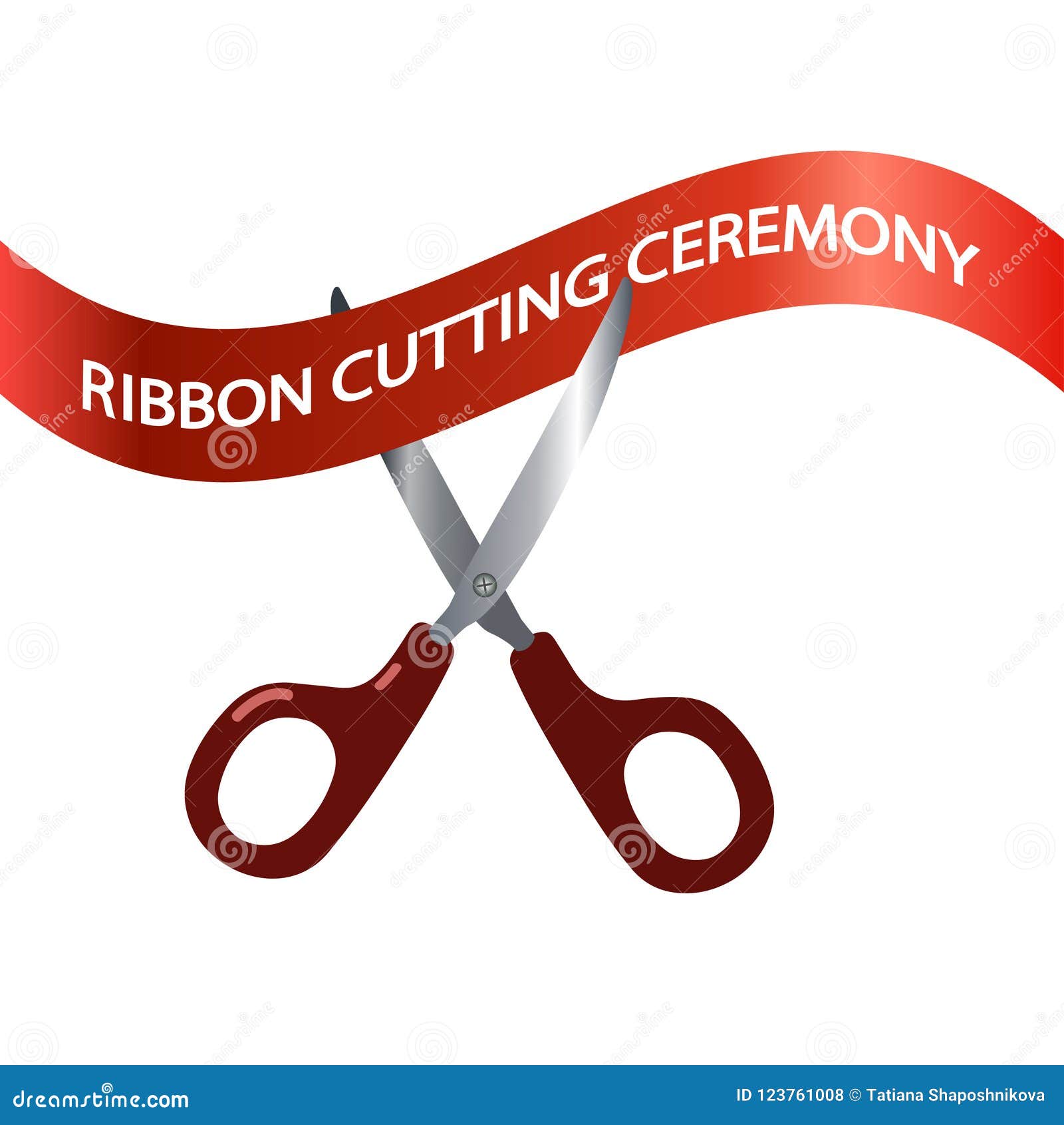 Ribbon and Scissors on White Background Stock Photo - Image of