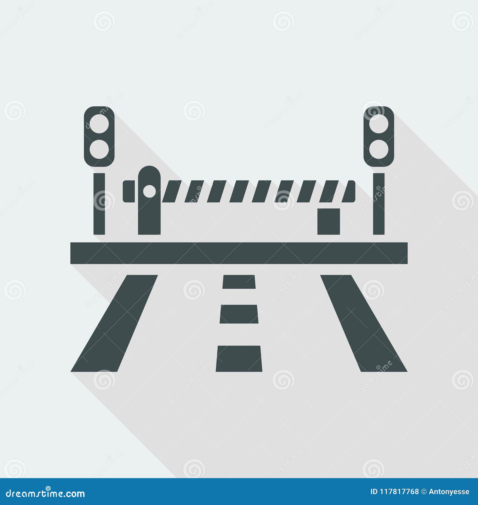 Vector Illustration Of Road And Level Crossing Icon Stock Vector Illustration Of Traffic Semaphore