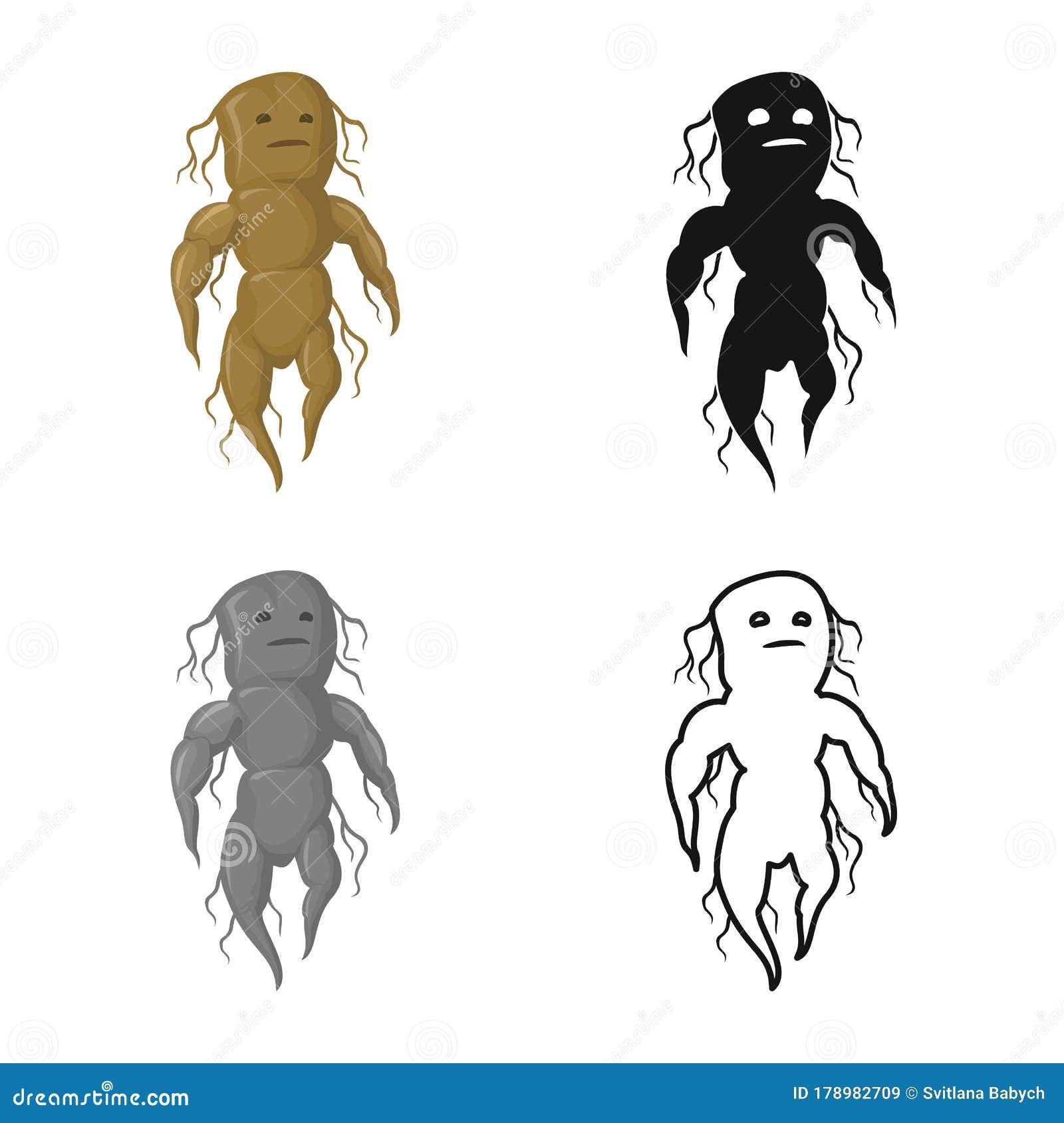 Halloween vector illustration of a mandrake fotomural • fotomurais