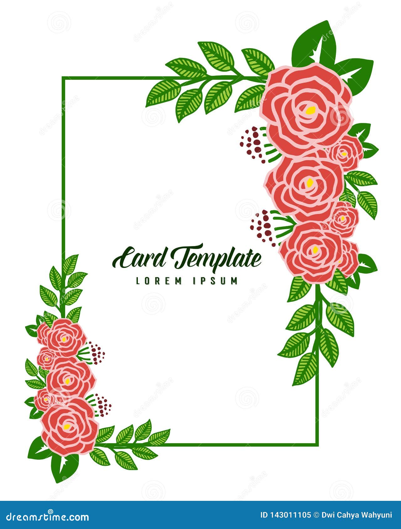 Download Vector Illustration Rose Flower Frames Isolated On ...