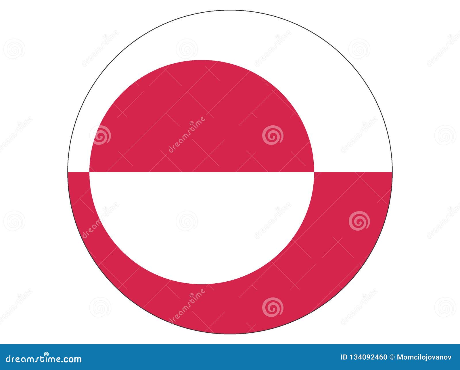 Round Flag Of Greenland Stock Vector Illustration Of Equatorial