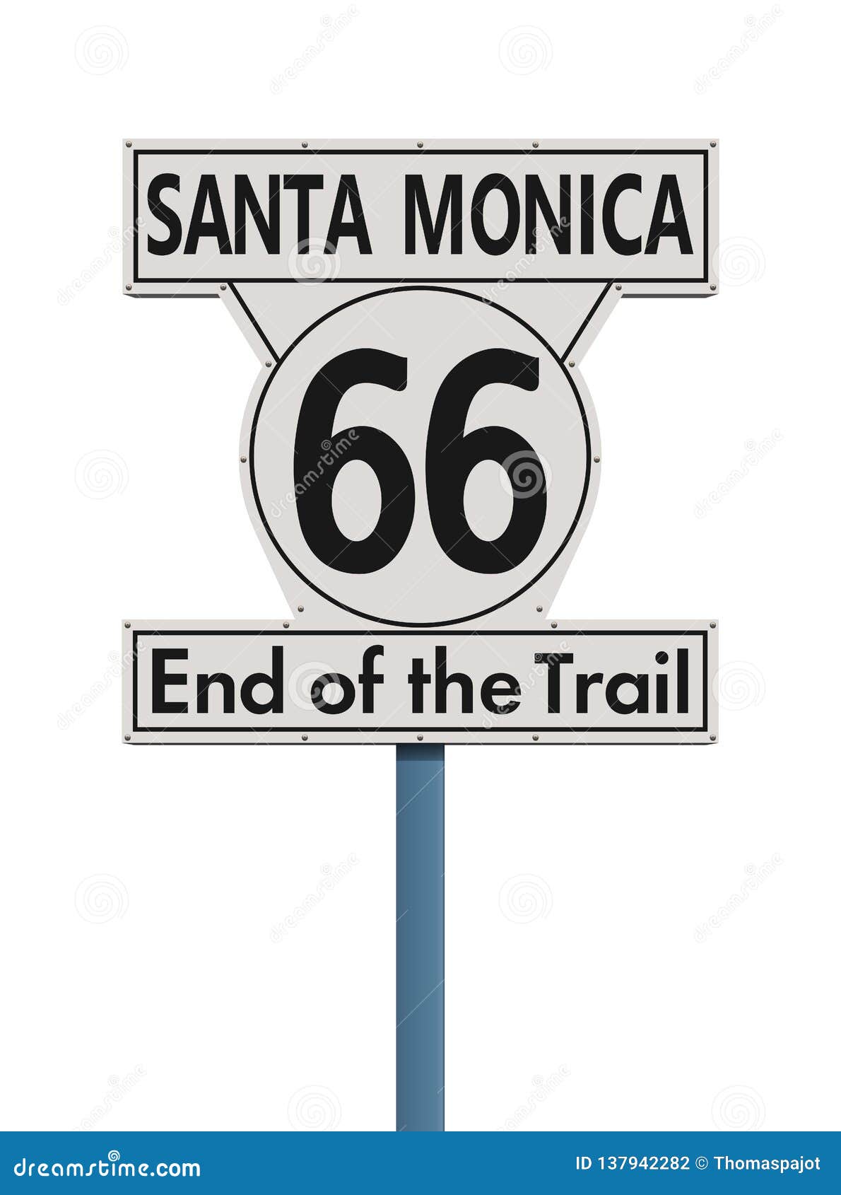 route 66 end of the trail road sign