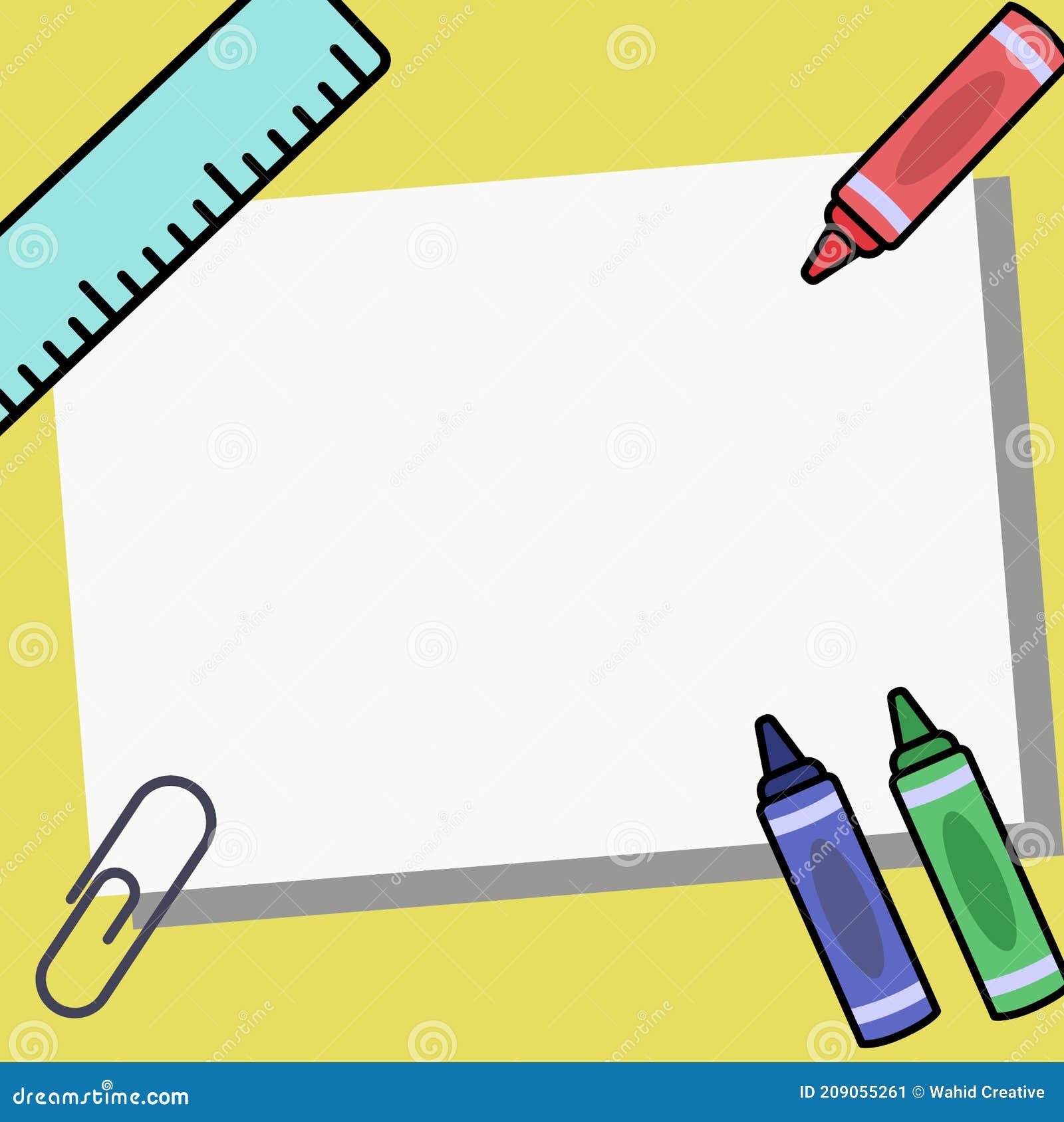 Vector Illustration of School Stationery Background Stock Vector
