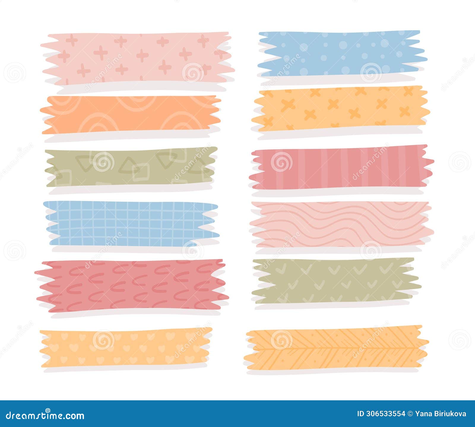   of scotch tape with different patterns.