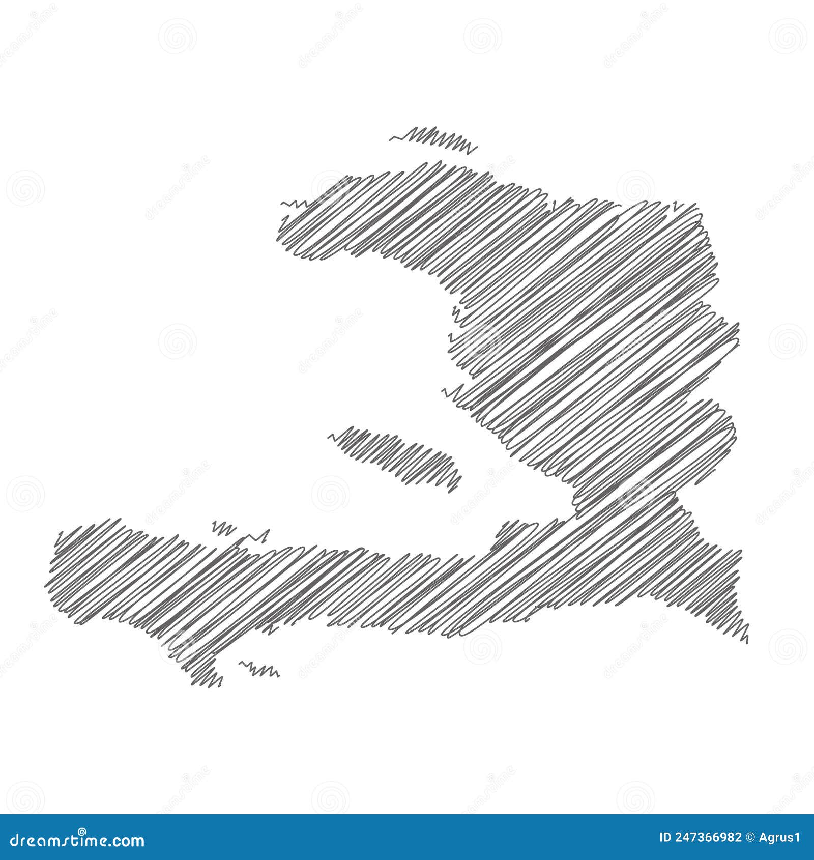 Vector Illustration of Scribble Drawing Map of Haiti Stock Vector