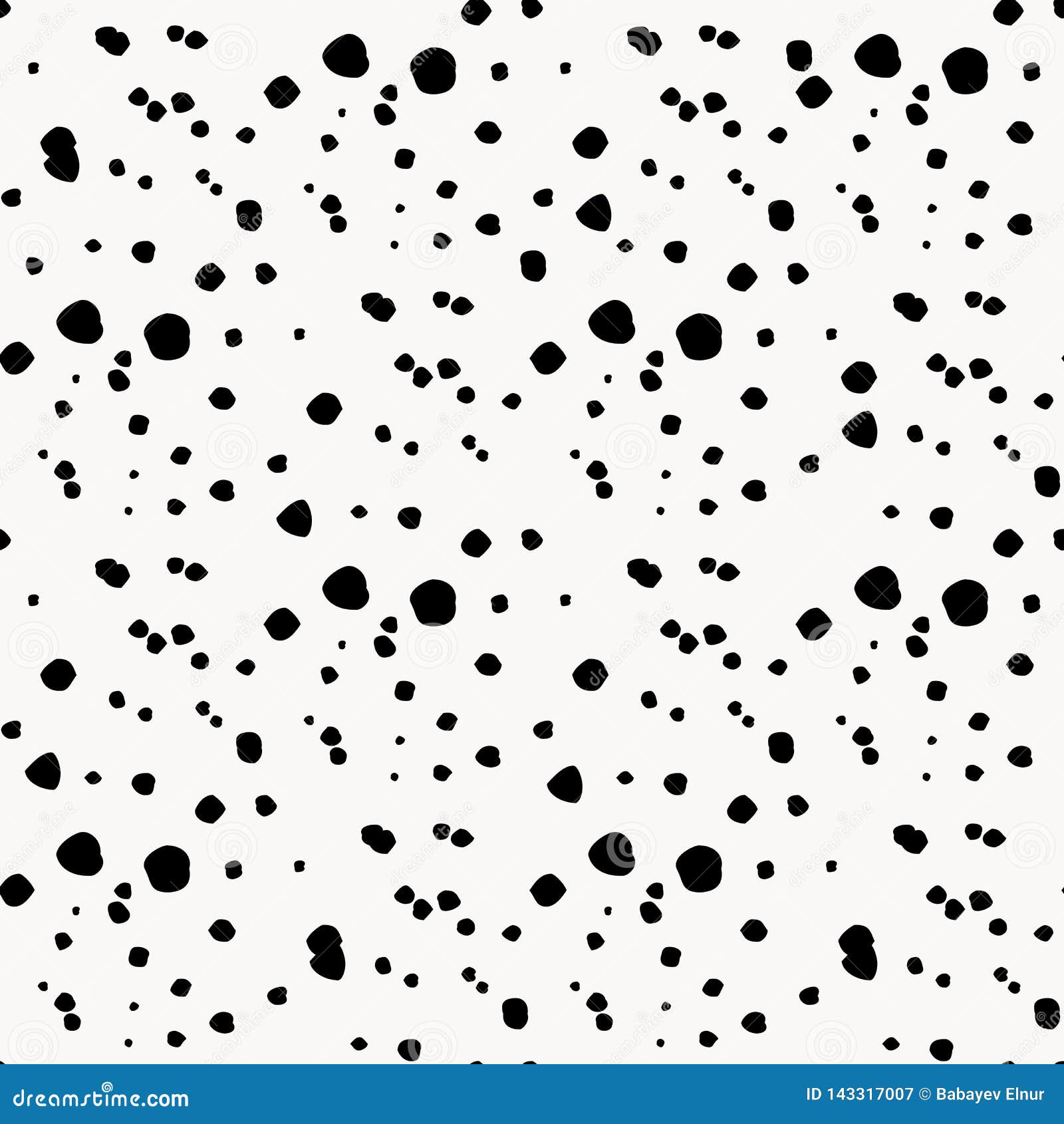 Vector Illustration of Seamless Black and White Irrregular Dots Pattern ...
