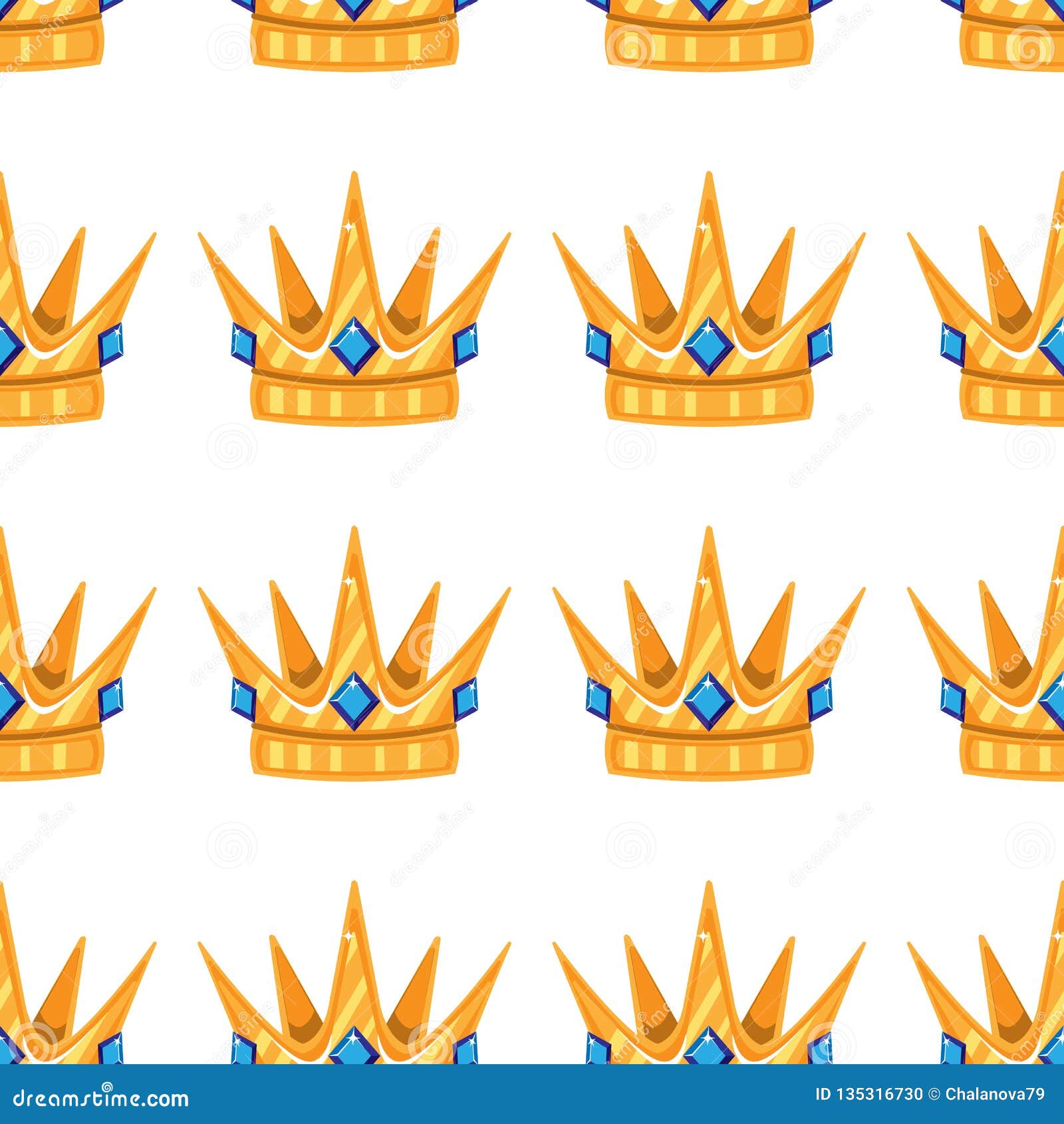 Download Vector Illustration. Seamless Pattern Of Crowns. Gold ...