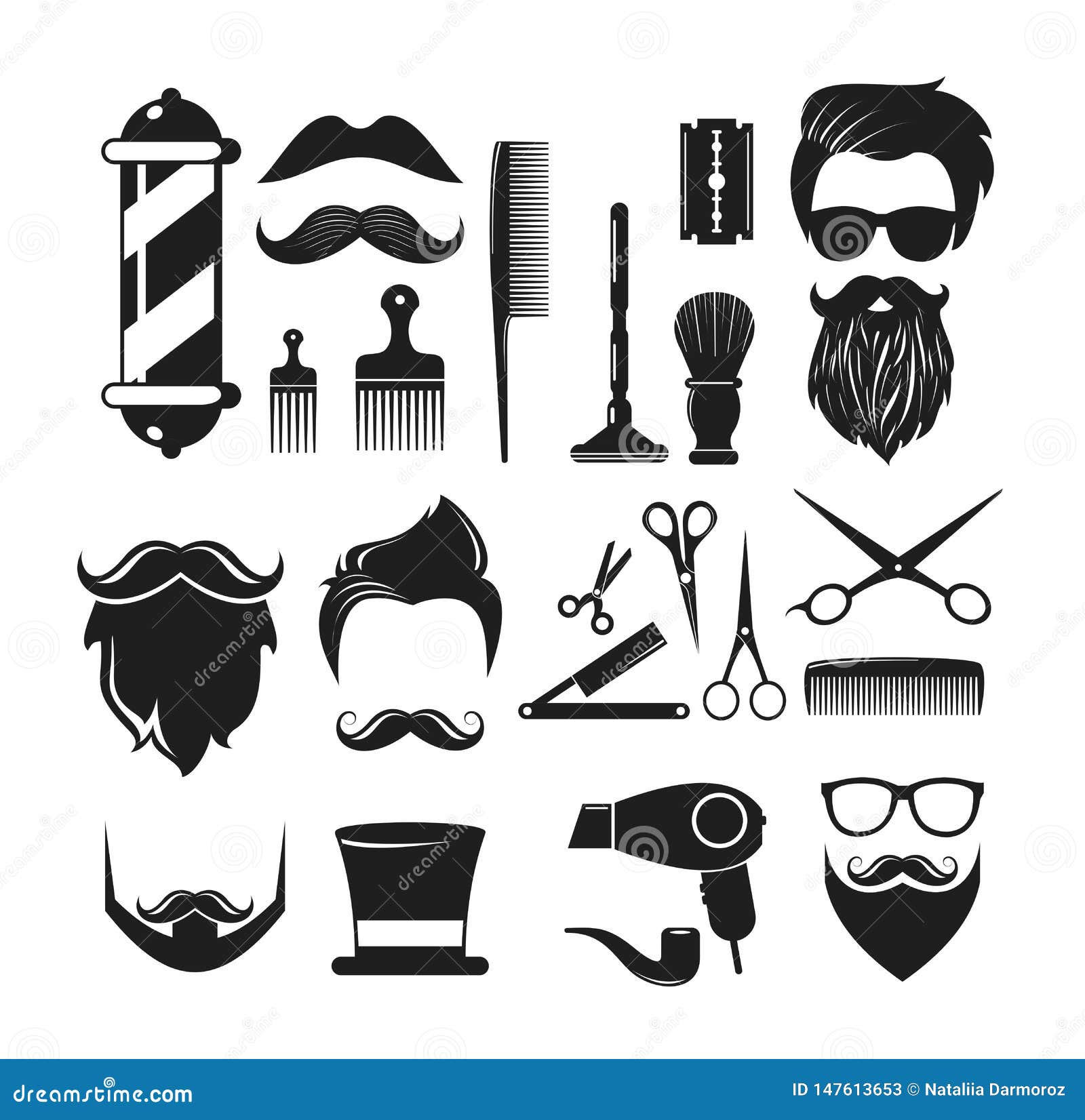 Download Vector Illustration Set Of Barber Shop Icons. Barber Shop ...