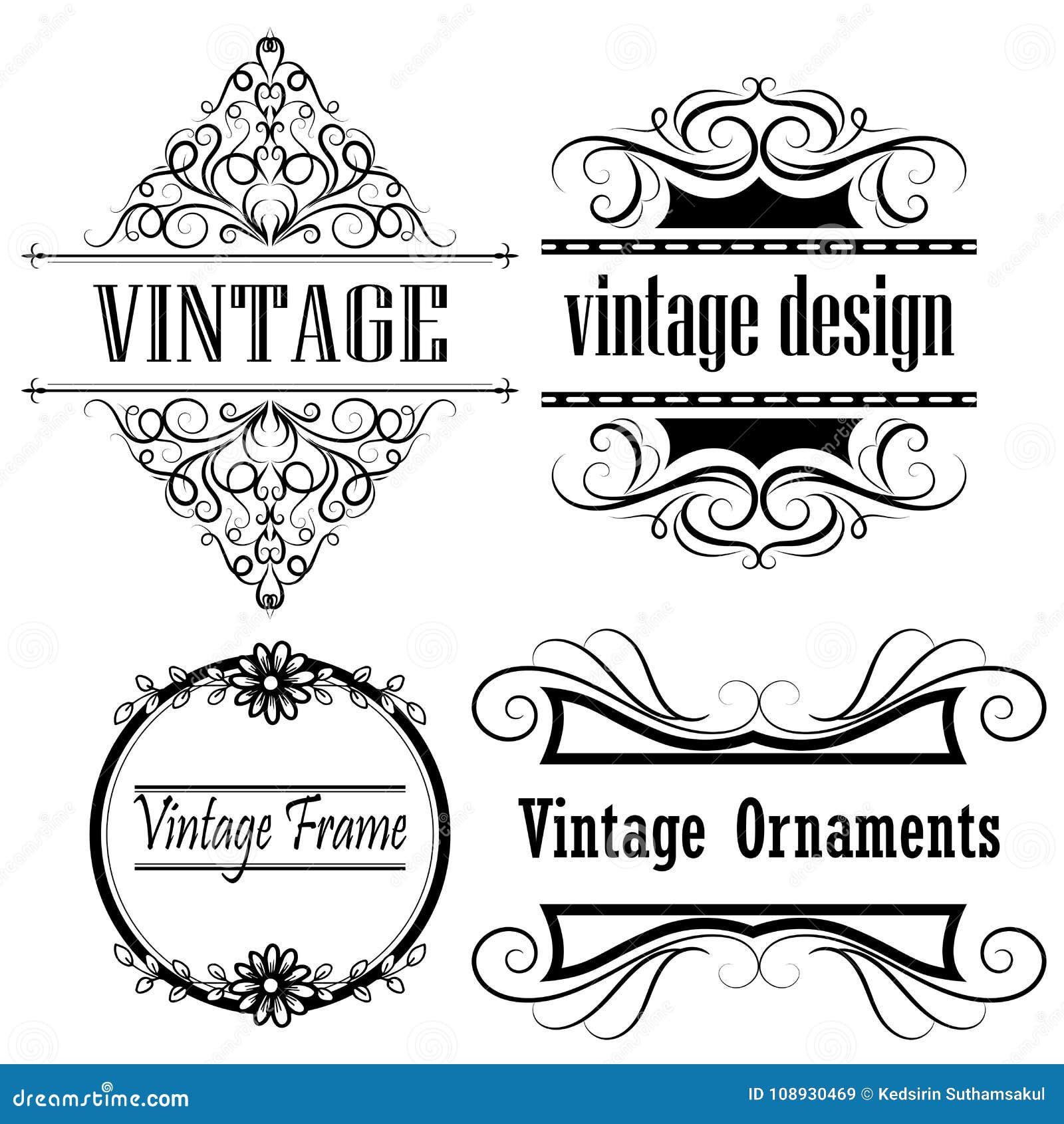 Vector Illustration Set of Border Calligraphic and Dividers Decorative ...