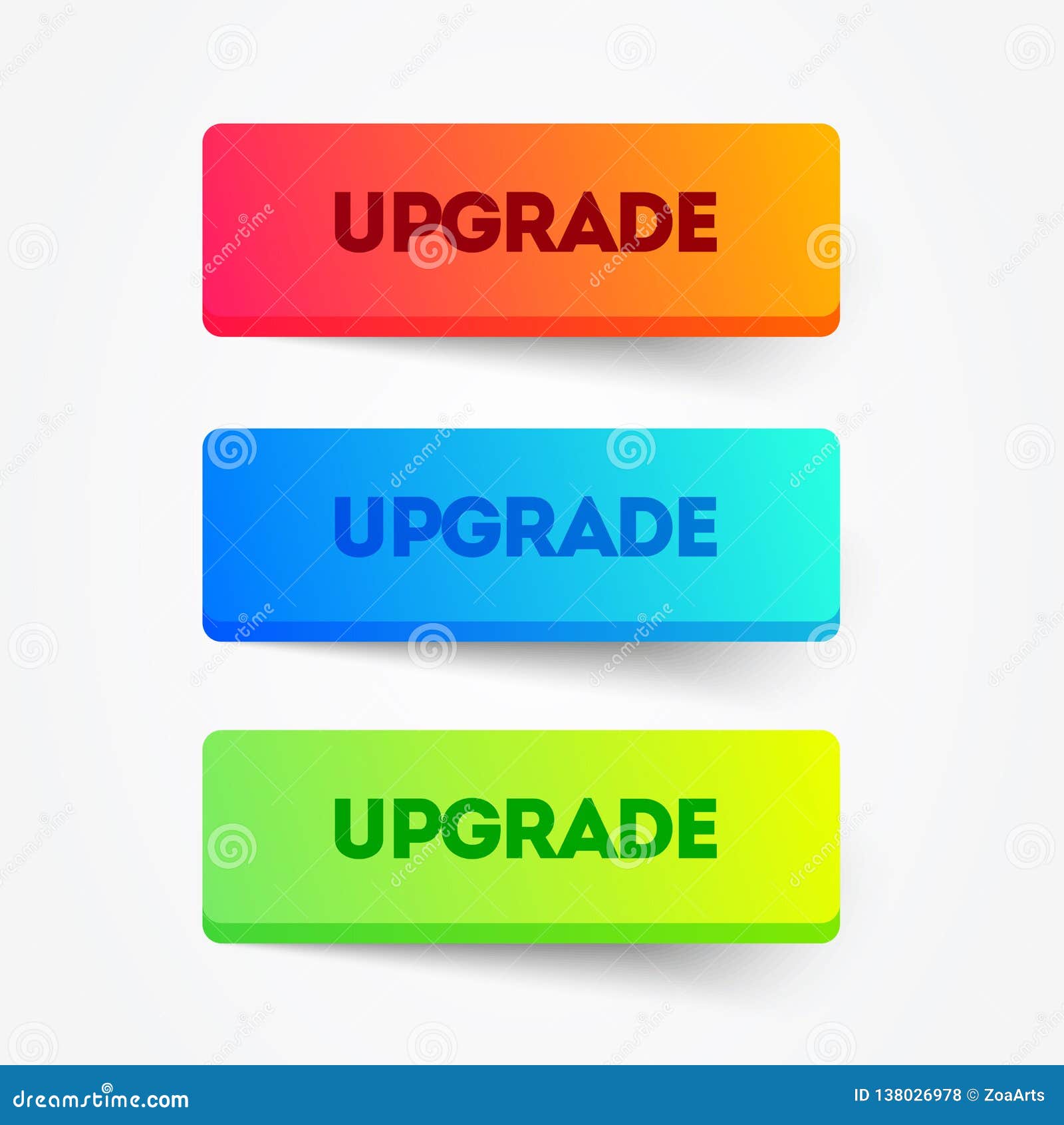 Vector Illustration Set Of Colorful Upgrade Buttons Web Element Stock Vector Illustration Of Concept Mobile