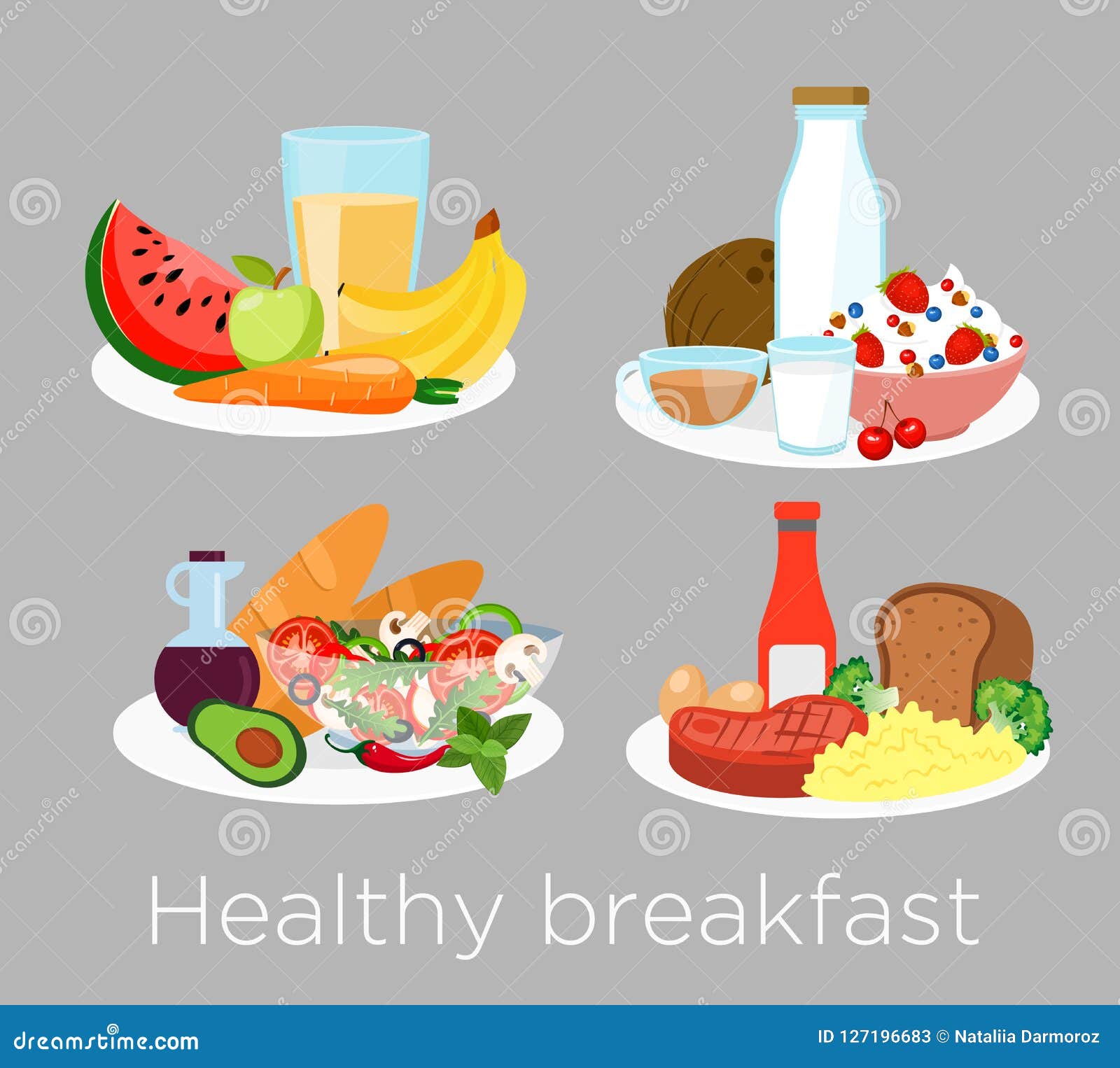 Healthy Breakfast Food Cartoon - art-hotenanny