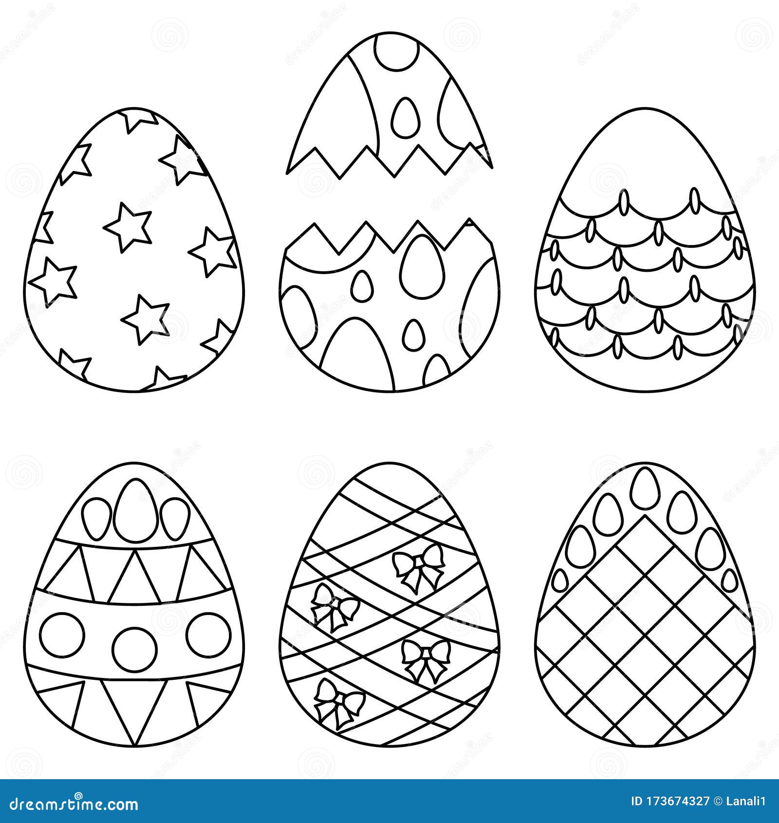 Download Vector Illustration Of A Set Of Easter Eggs. Different ...