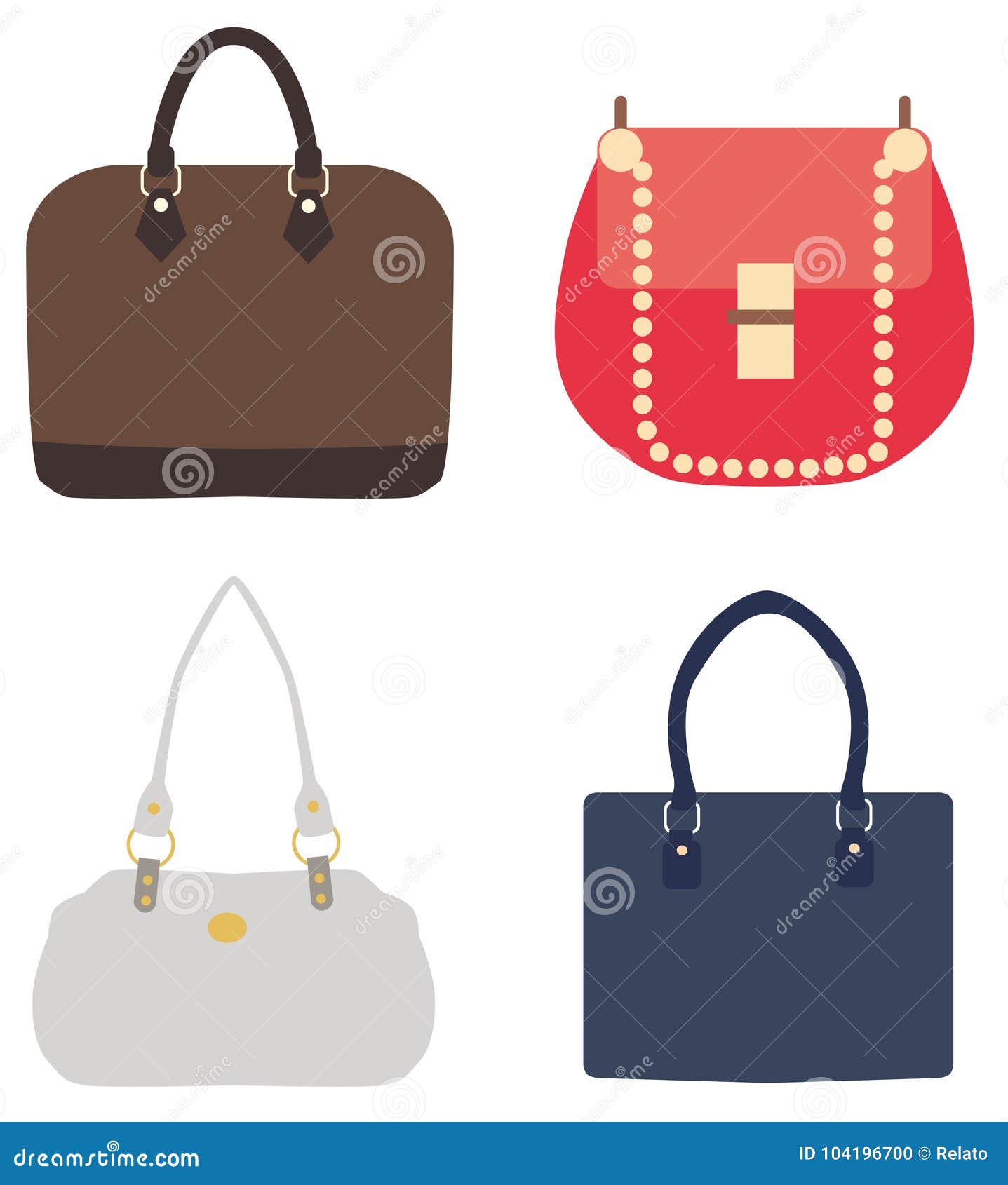 Vector Illustration of a Set of Ladies Handbags Stock Vector ...