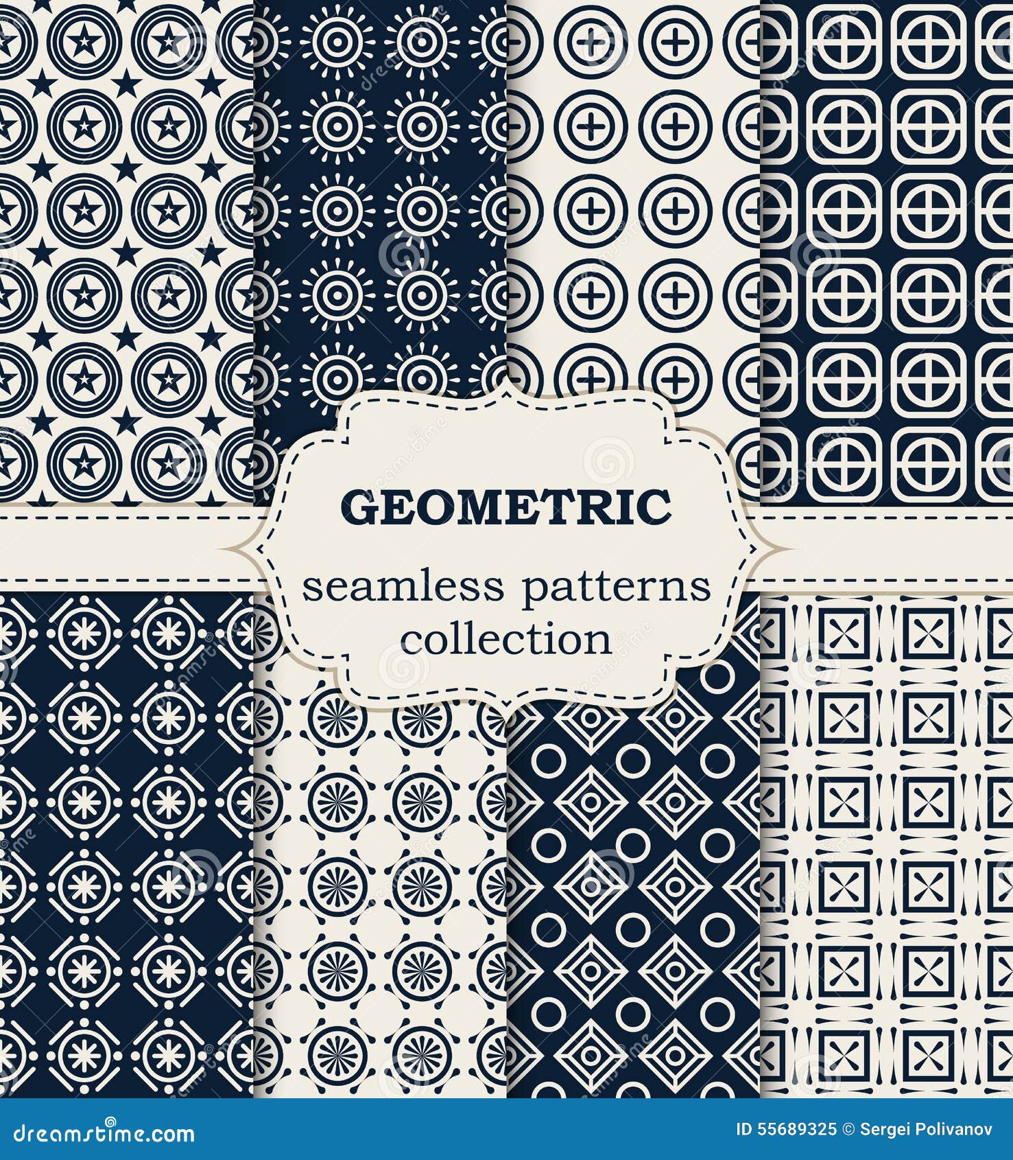   set of seamless geometric patterns