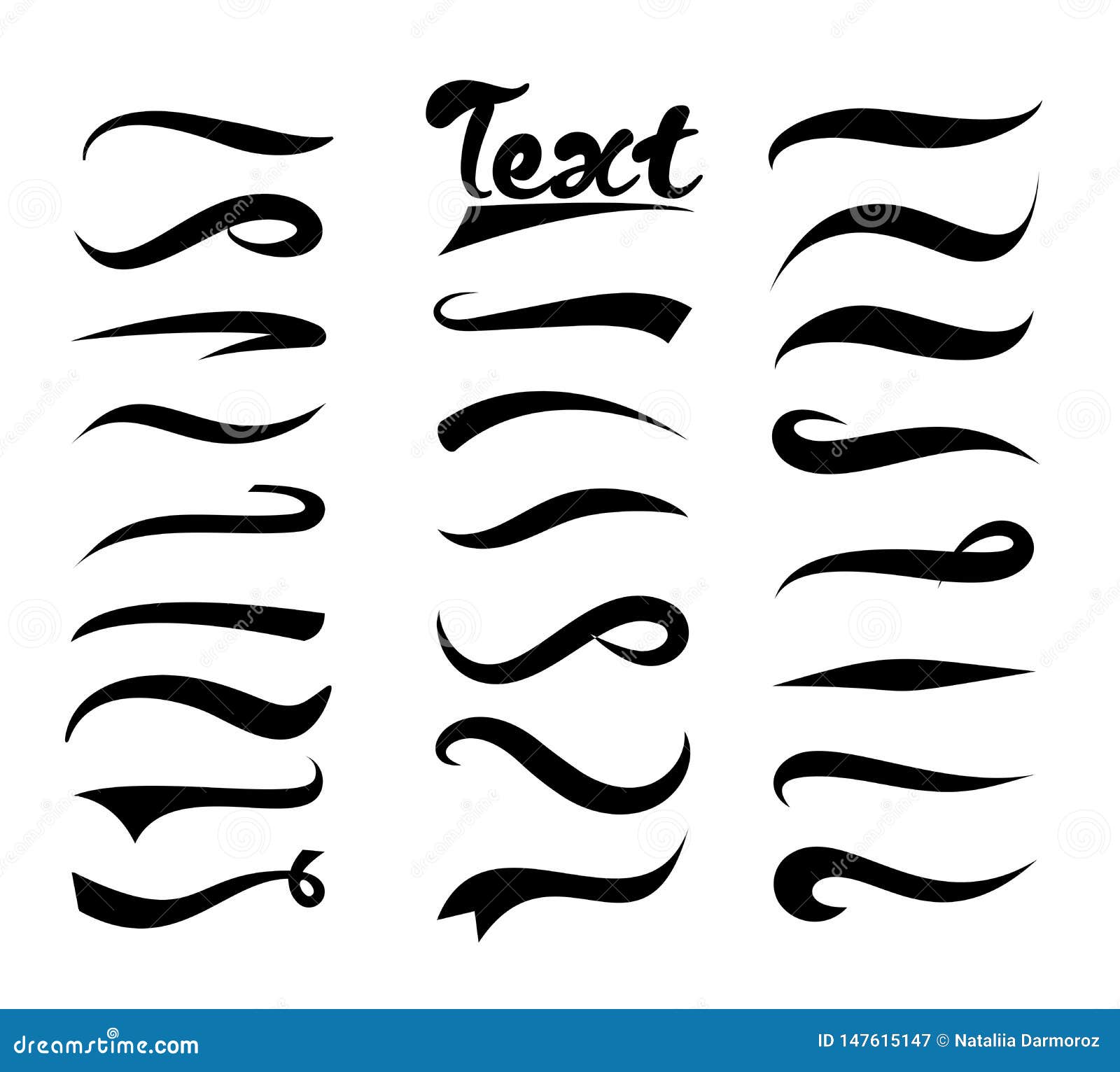   set of text s, texting tails collection. swirling swash and swoosh. s for text and