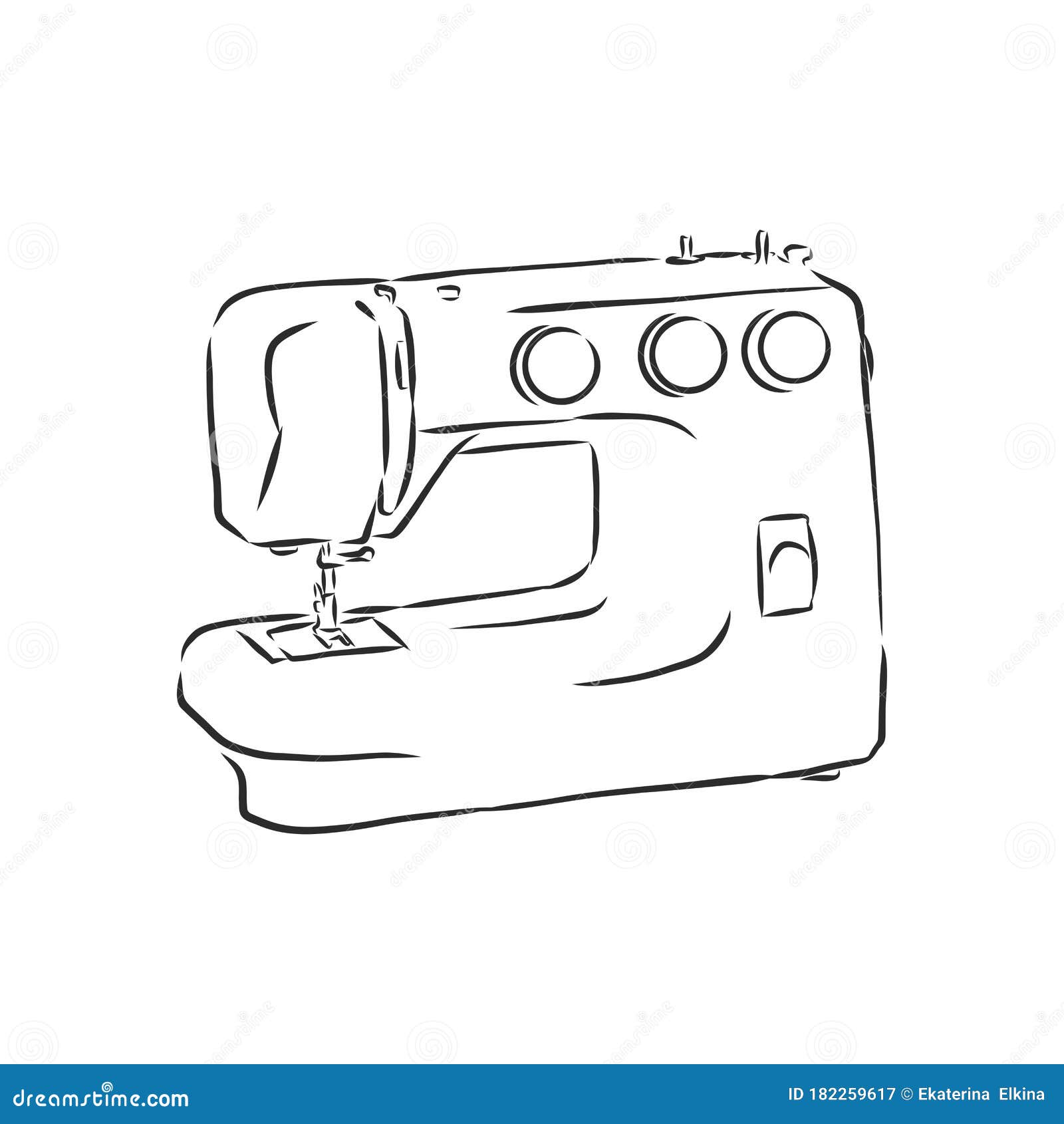 A sewing machine in simple hand drawn sketch Vector Image