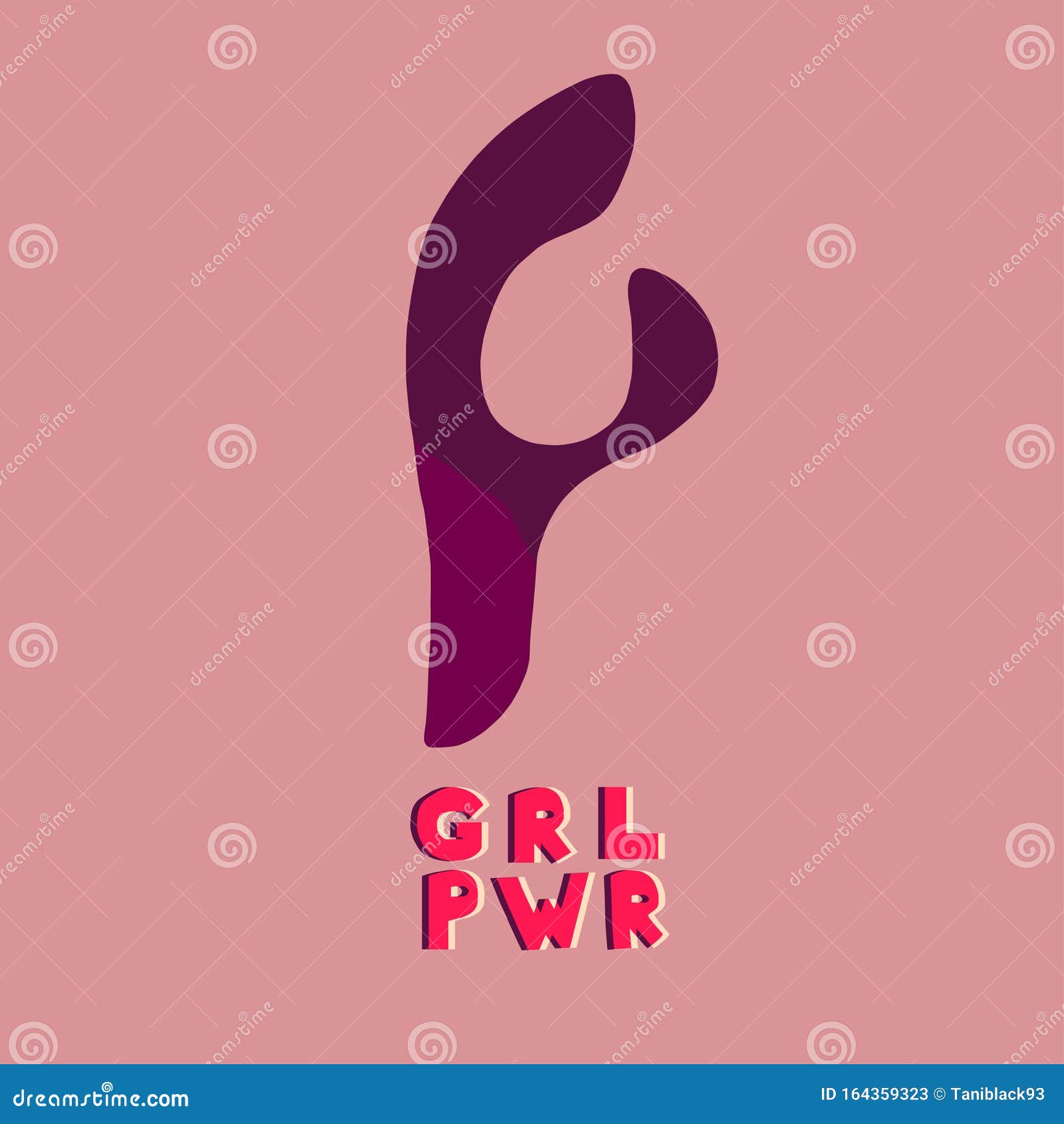 Vector Illustration Sex Toy and `girl Power` Text pic