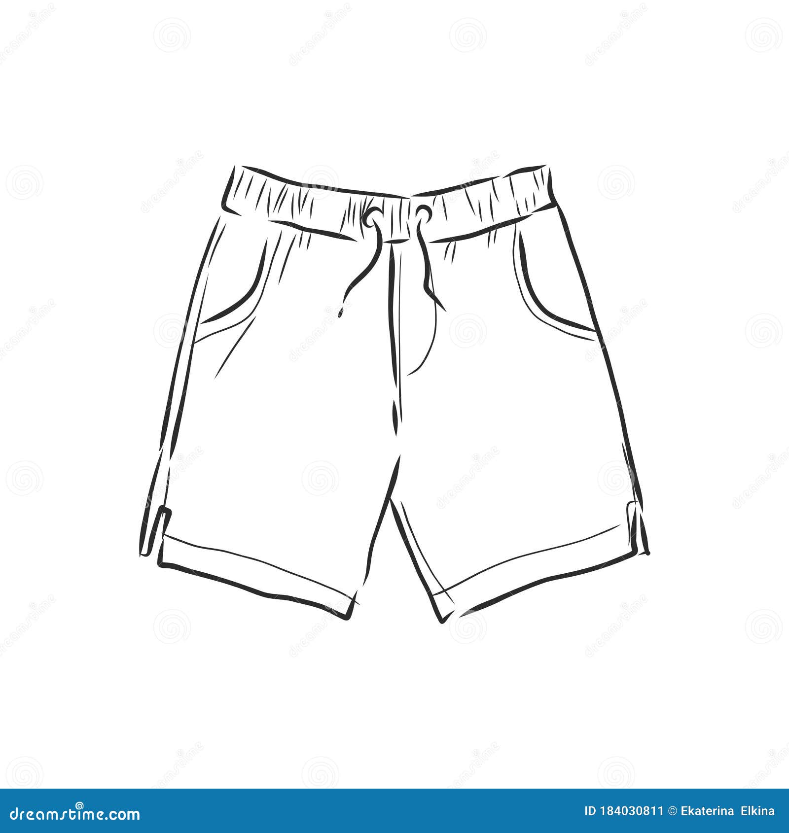 Vector Illustration of Shorts. Casual Clothes. Shorts, Vector Sketch ...