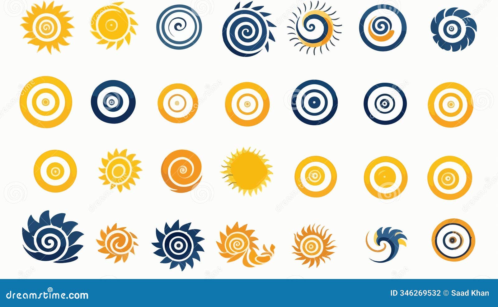 spiral set of different forms  