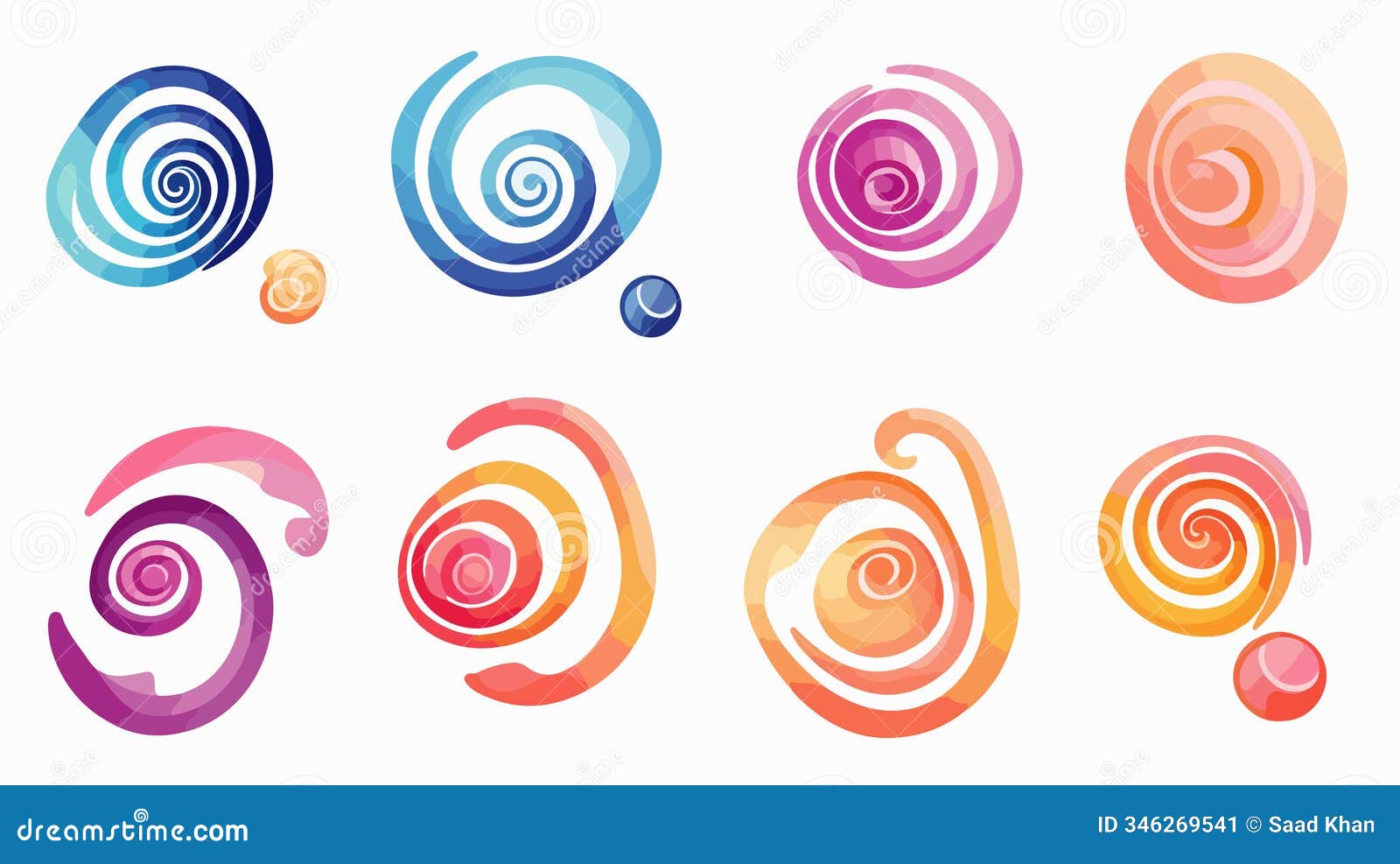 spiral set of different forms  
