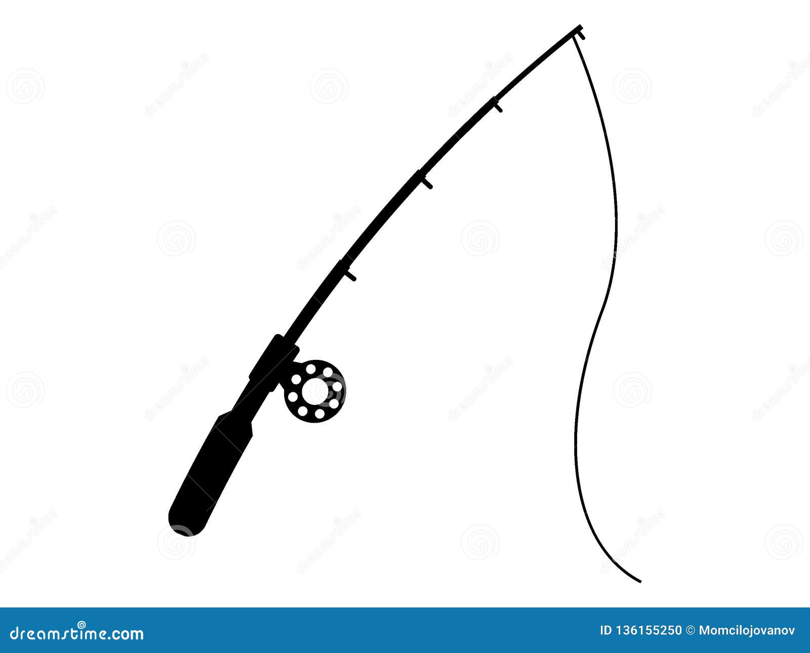 Silhouette Picture of a Fishing Stick Stock Vector - Illustration